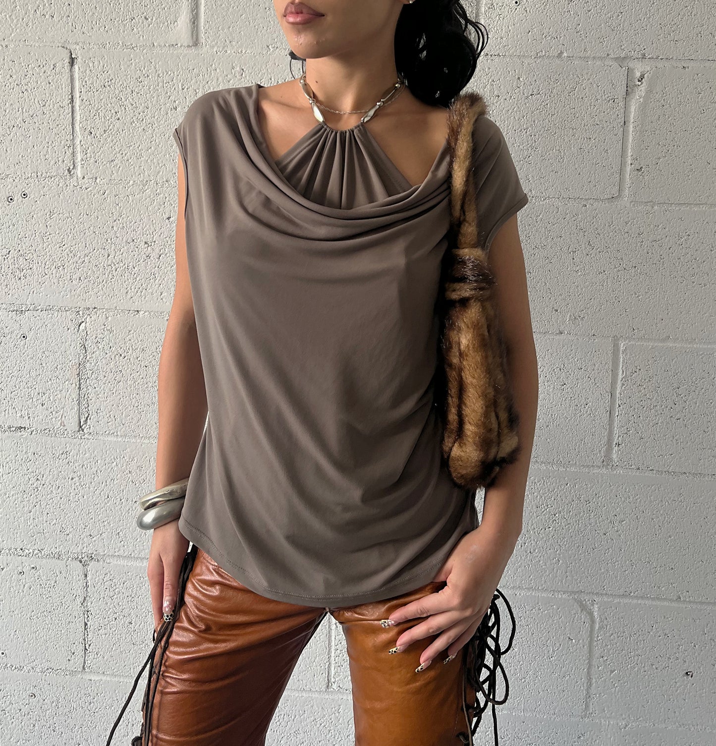 Cowl Neck Halter Top