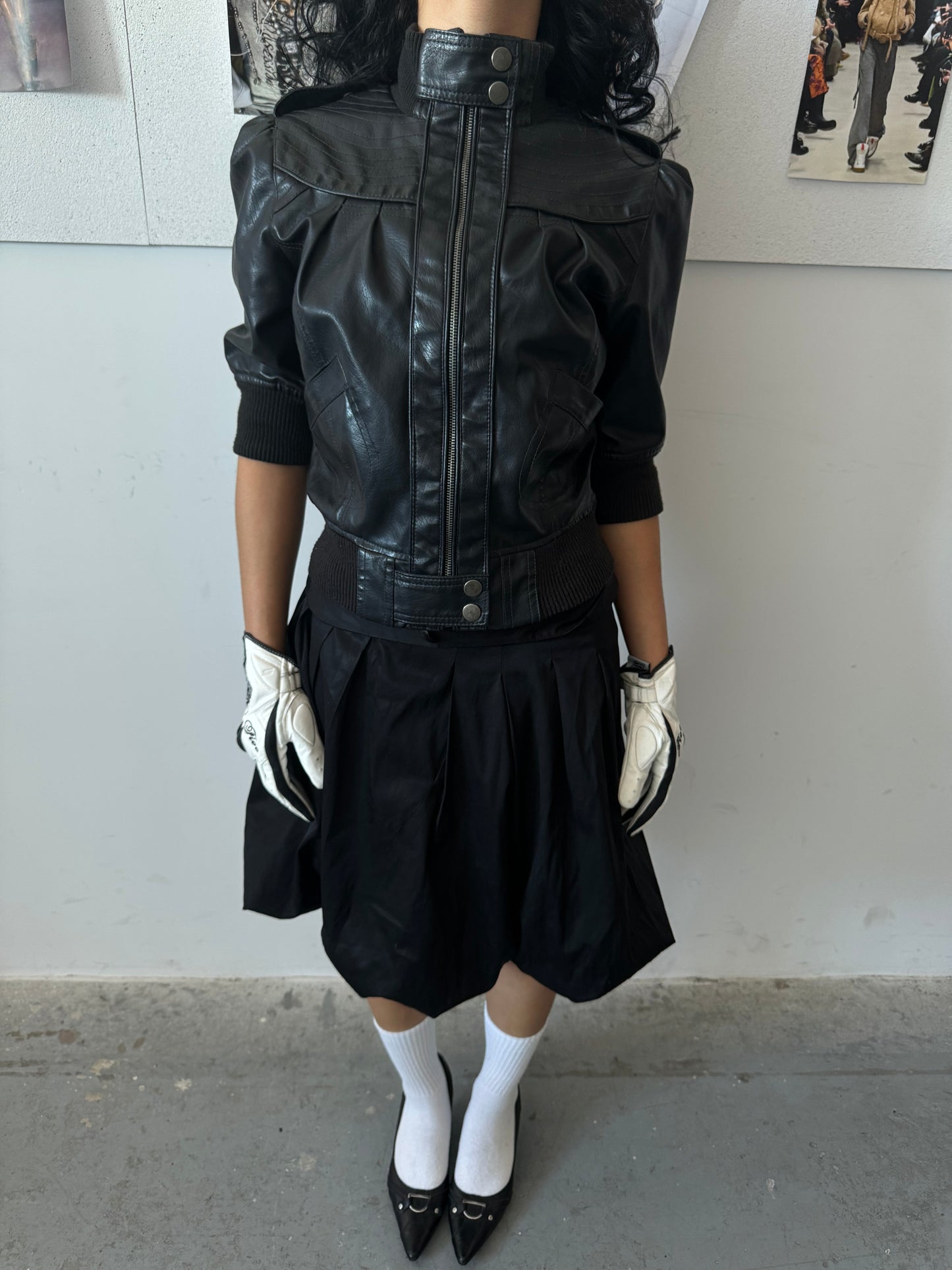 Faux Leather Zip