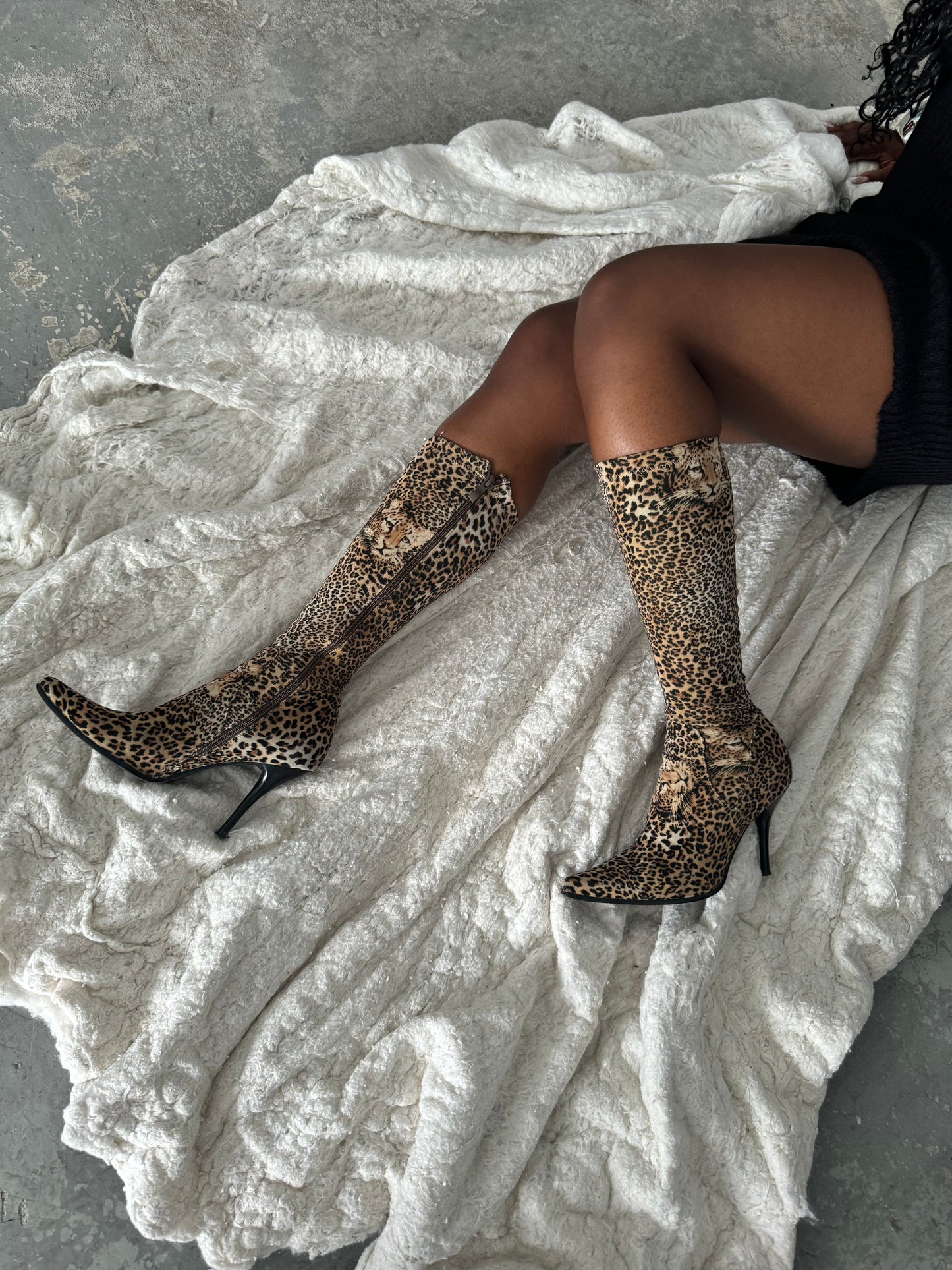 Leopard Print Heeled Boots