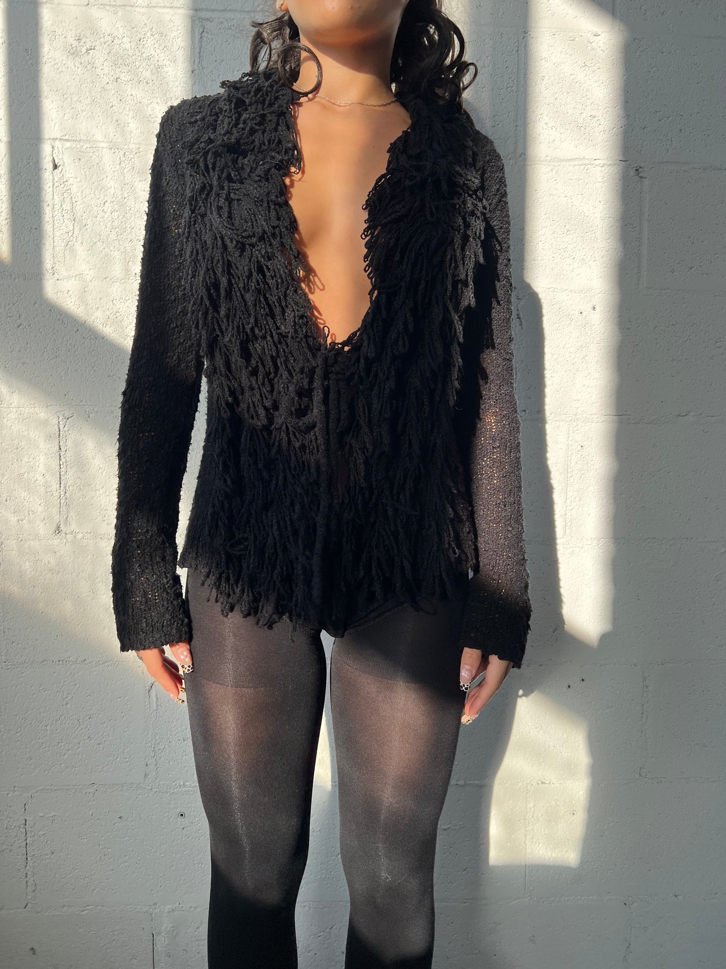 Fringed Tie Cardi
