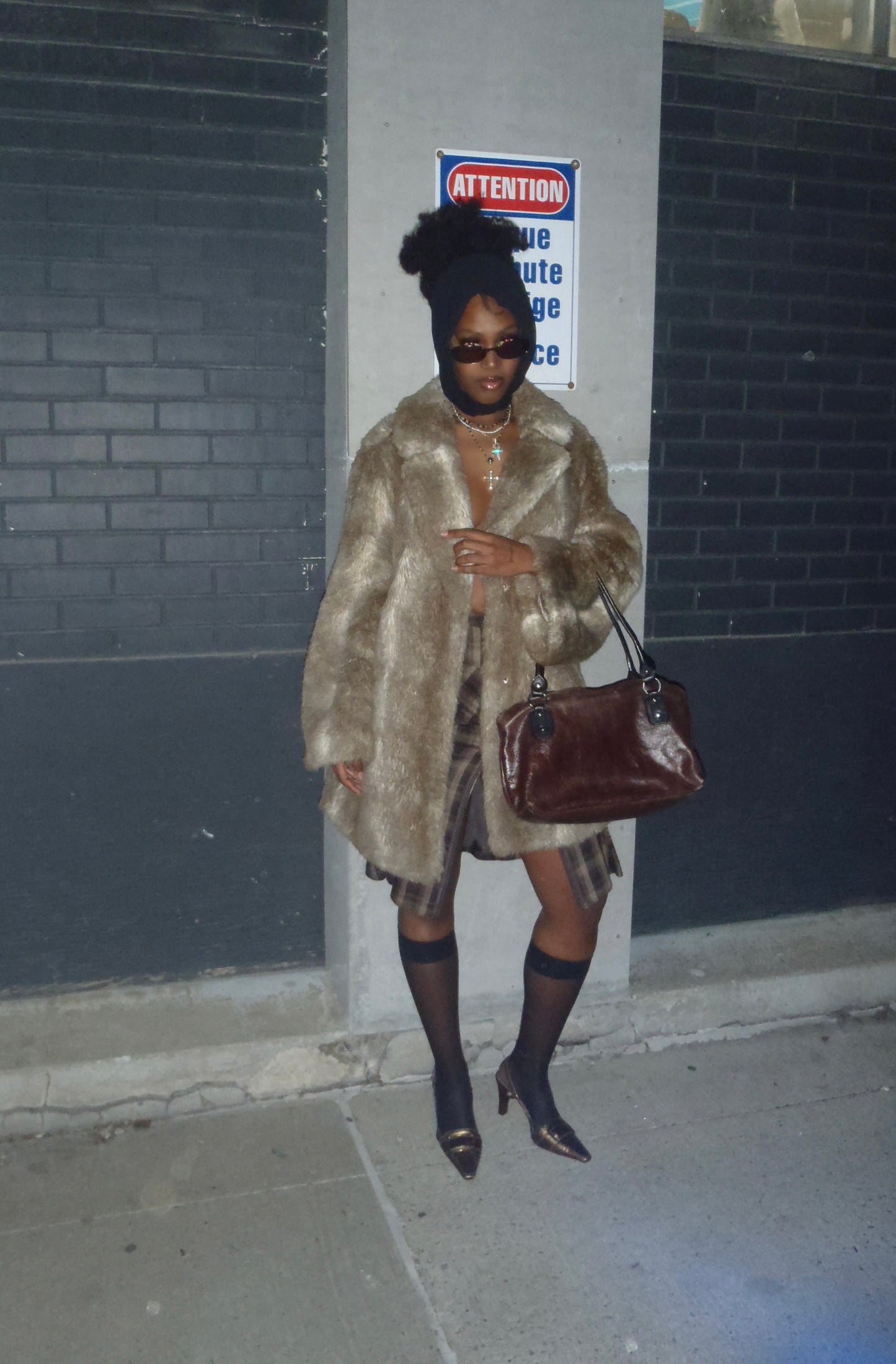 Beige Faux Fur Jacket