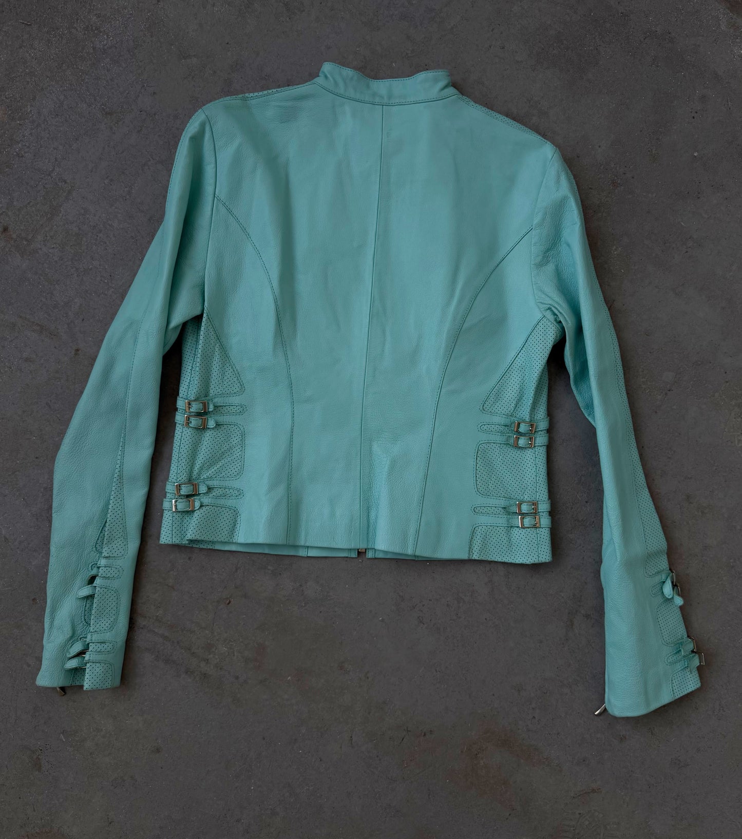 Turquoise Leather Jacket