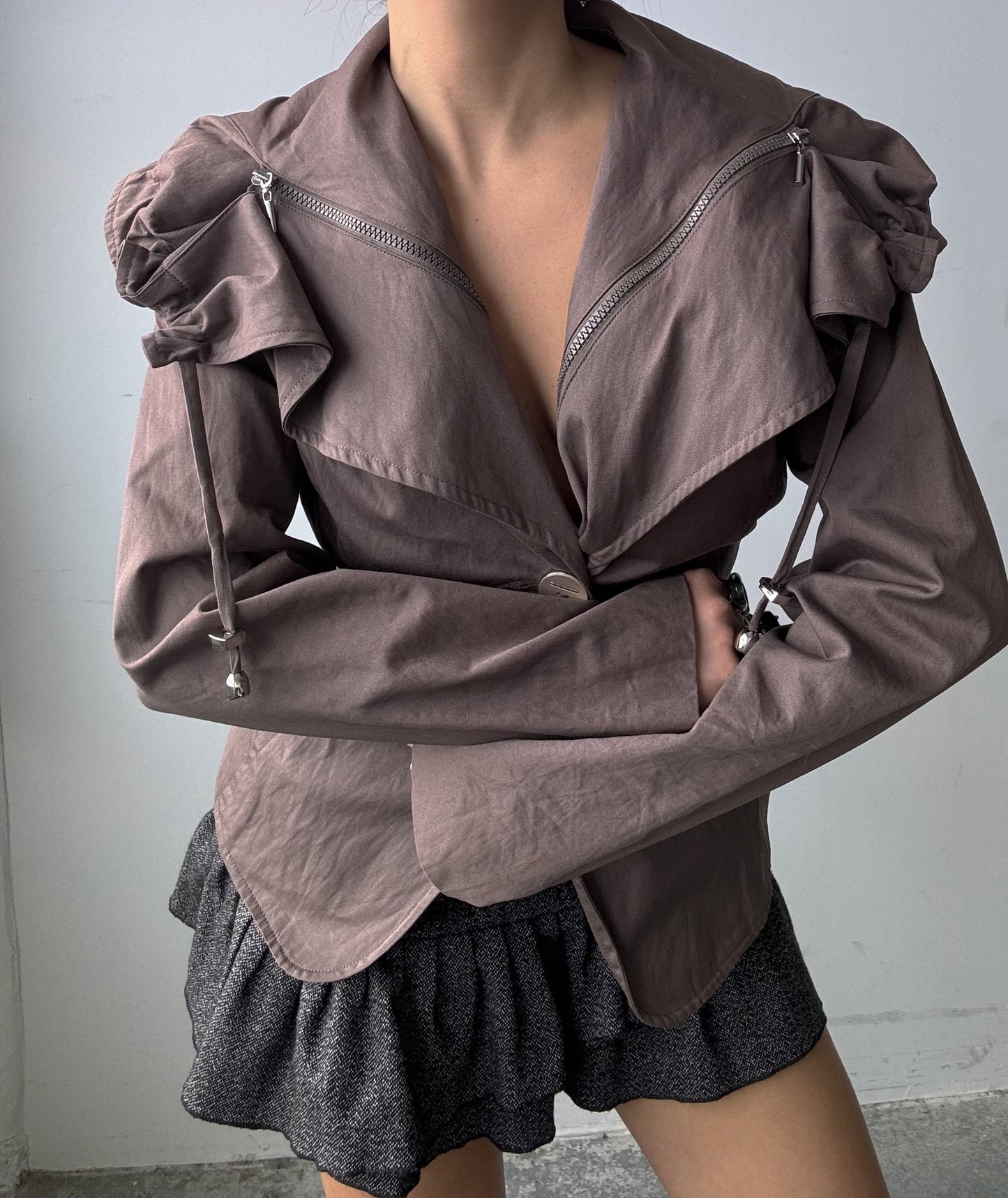 Zipper Trench Blazer