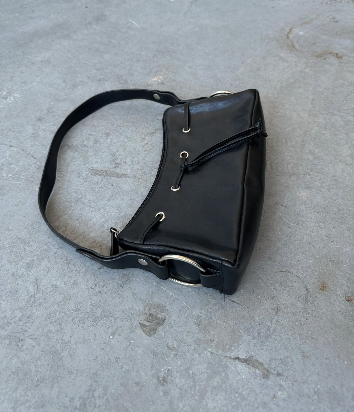 Faux Leather Eyelet Purse