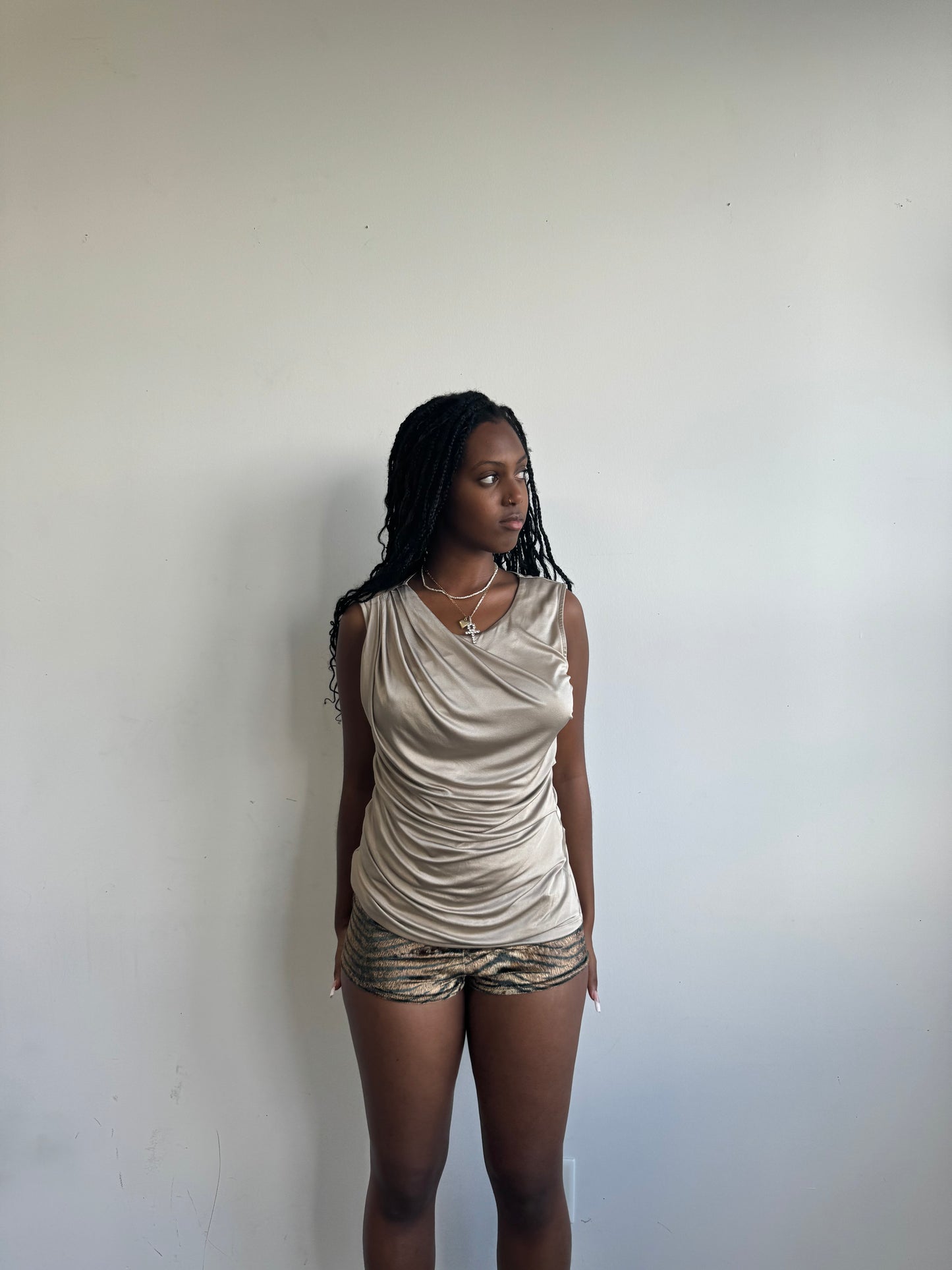 Crema Ruched Top