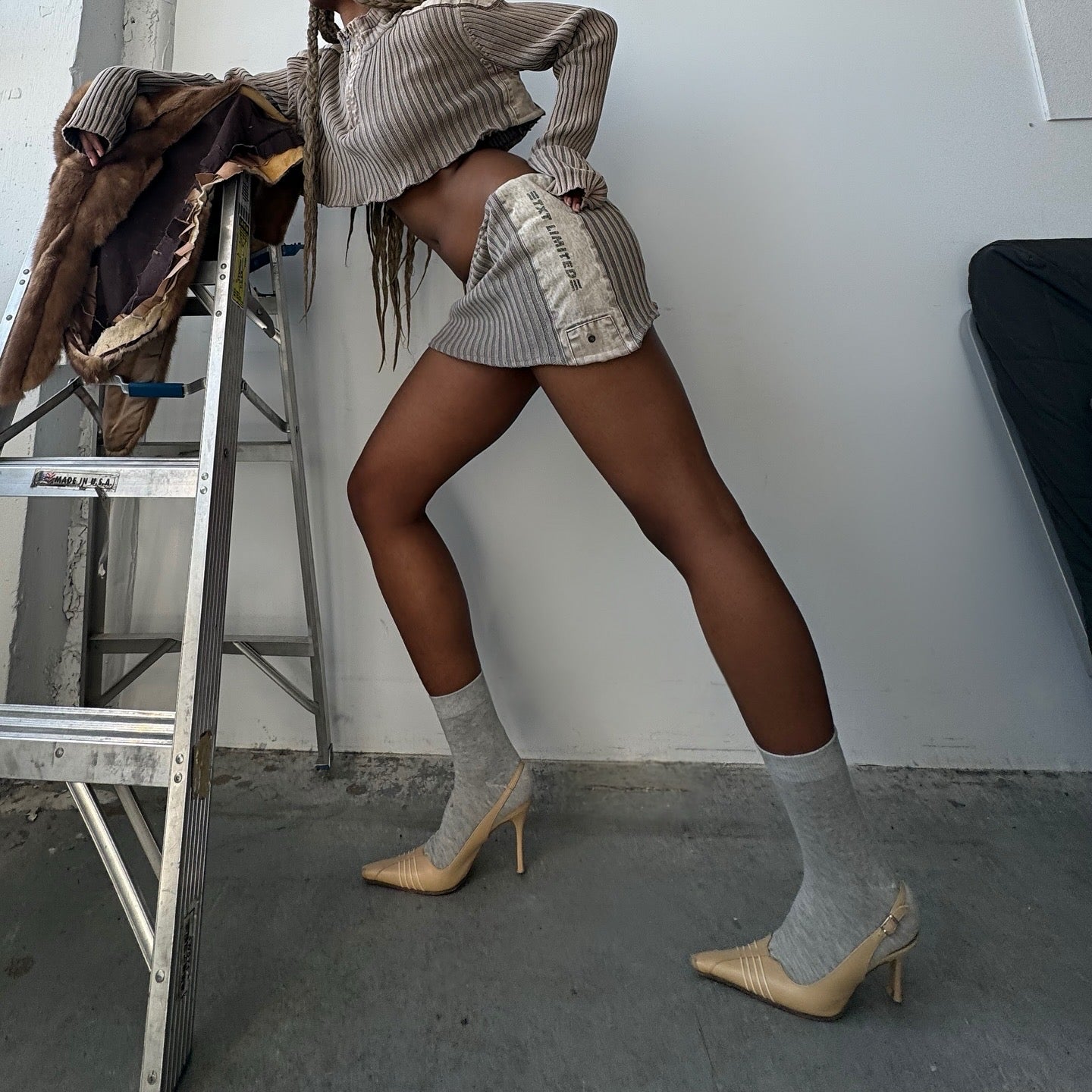 Reworked Hoodie Set in Sand