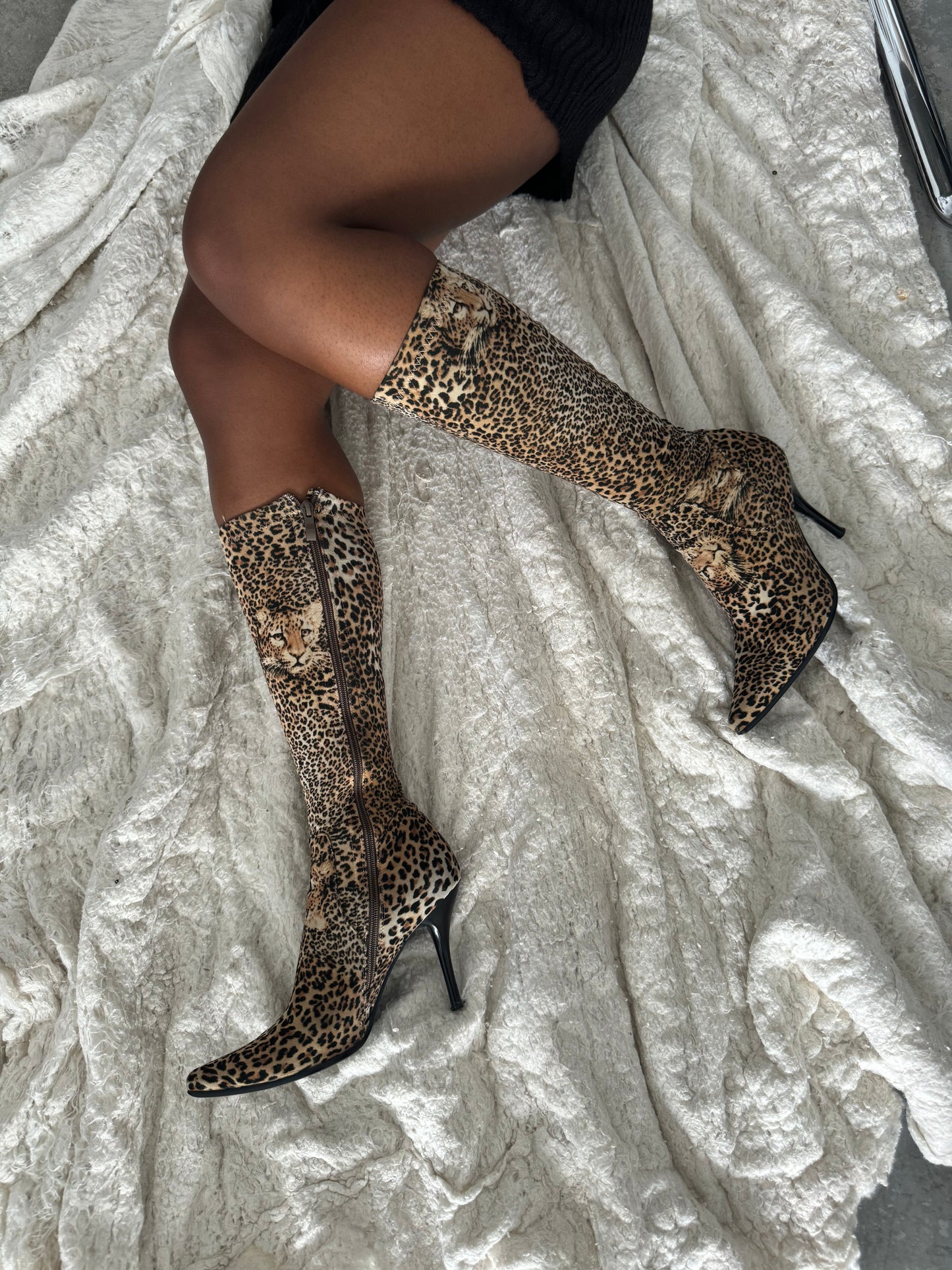 Leopard Print Heeled Boots