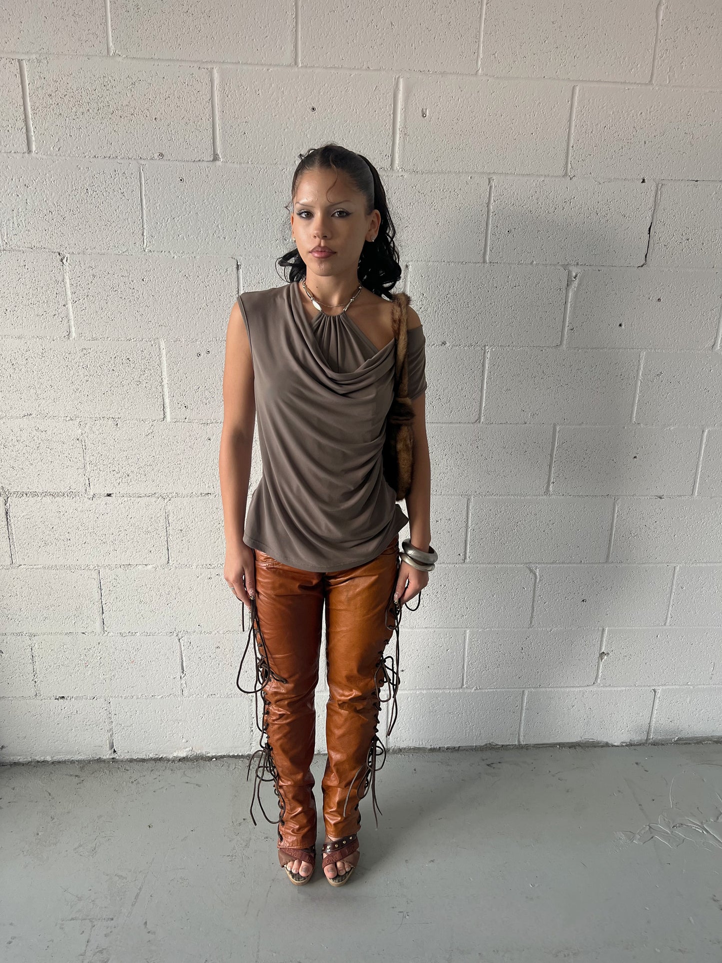 Cowl Neck Halter Top