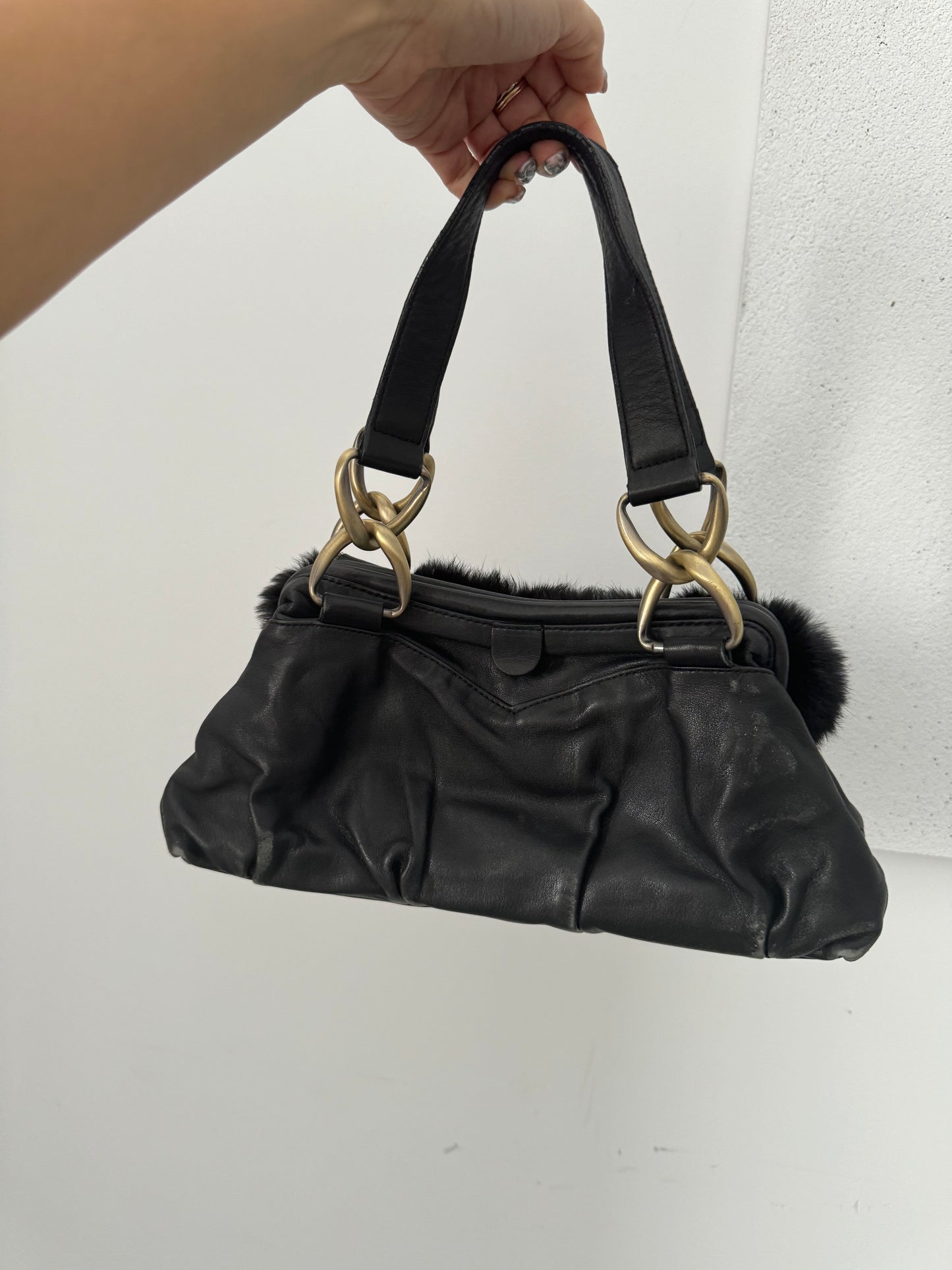 Danier Leather Fur Purse