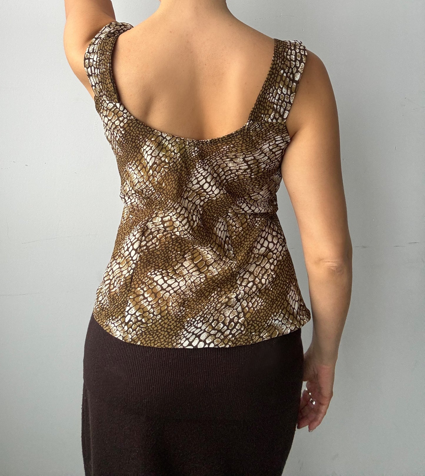 Snake Print Cowl Neck Top