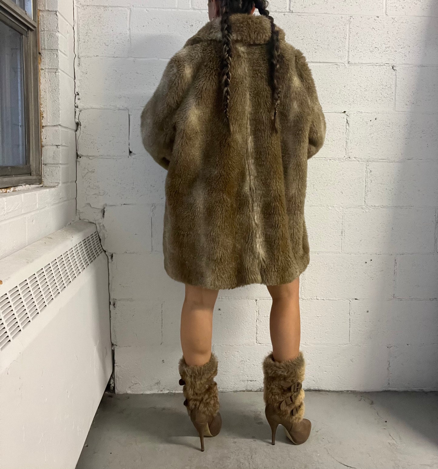 Beige Faux Fur Jacket