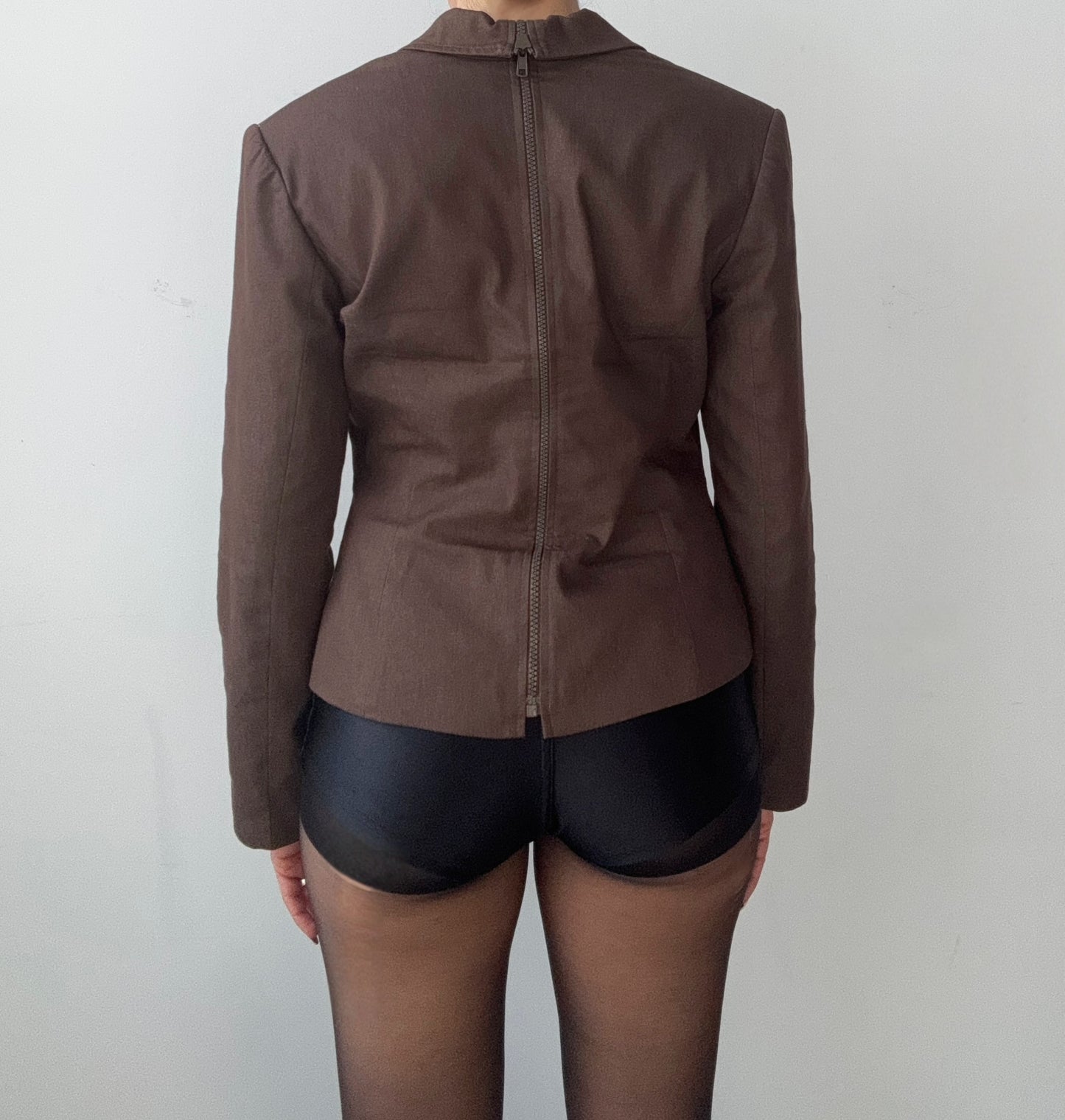 Double Front-Back Zip Blazer