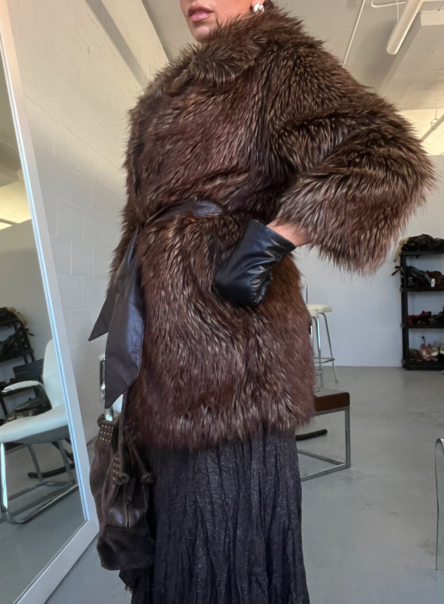 Brown Faux Fur Jacket