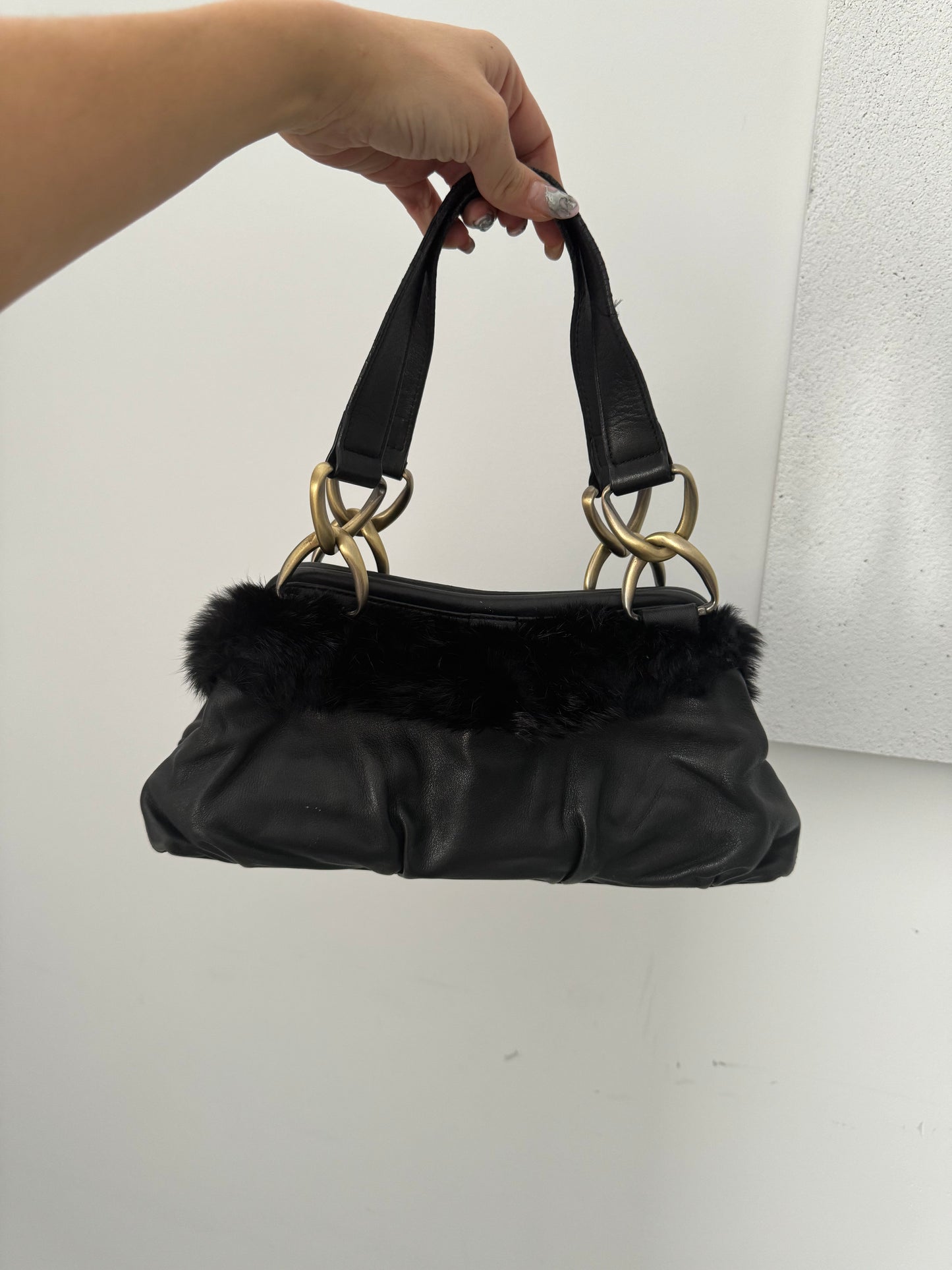 Danier Leather Fur Purse
