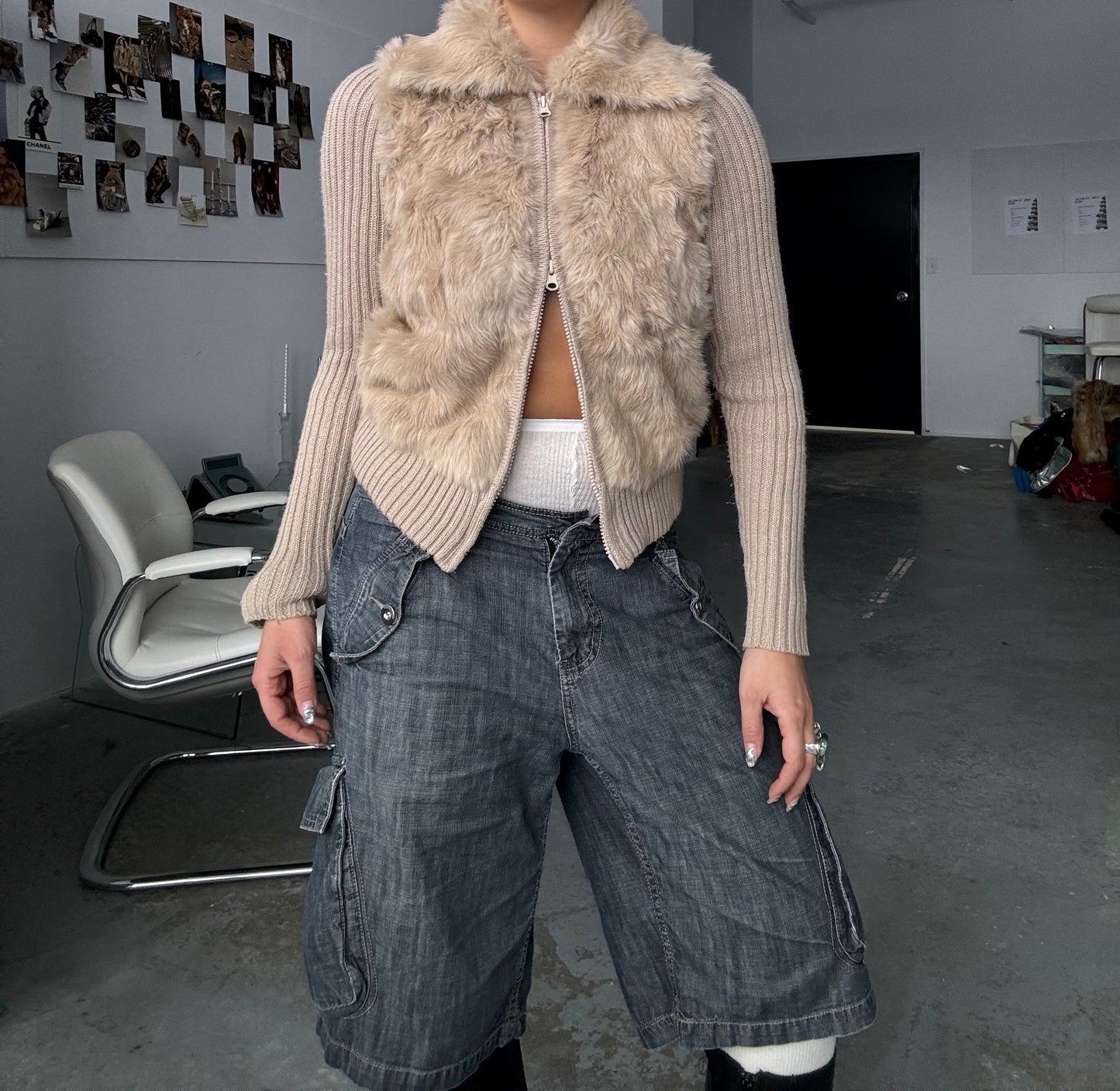 Rabbit Fur Double Zip