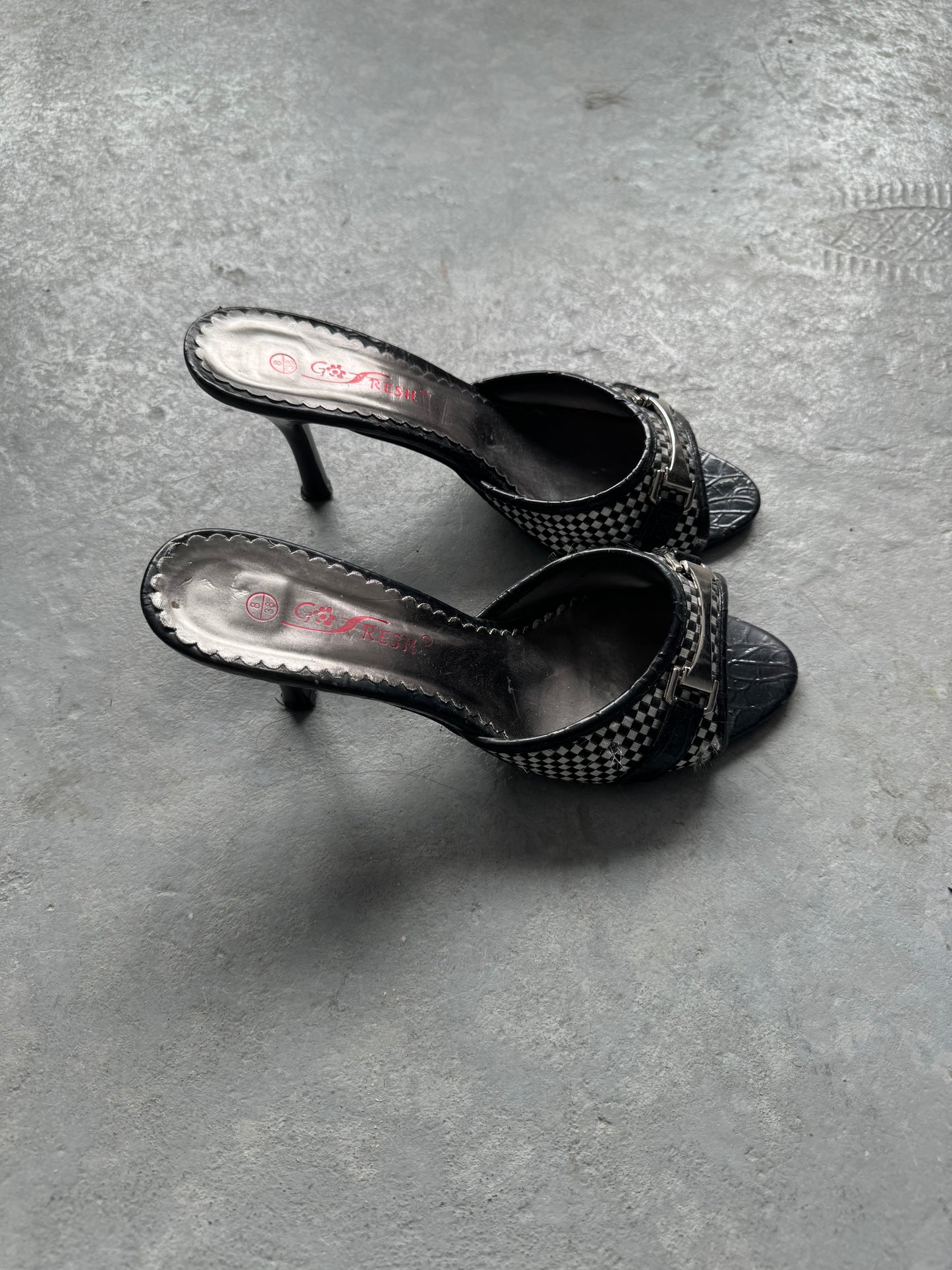 Vintage Open Toe Kitten Heels Size 7.5