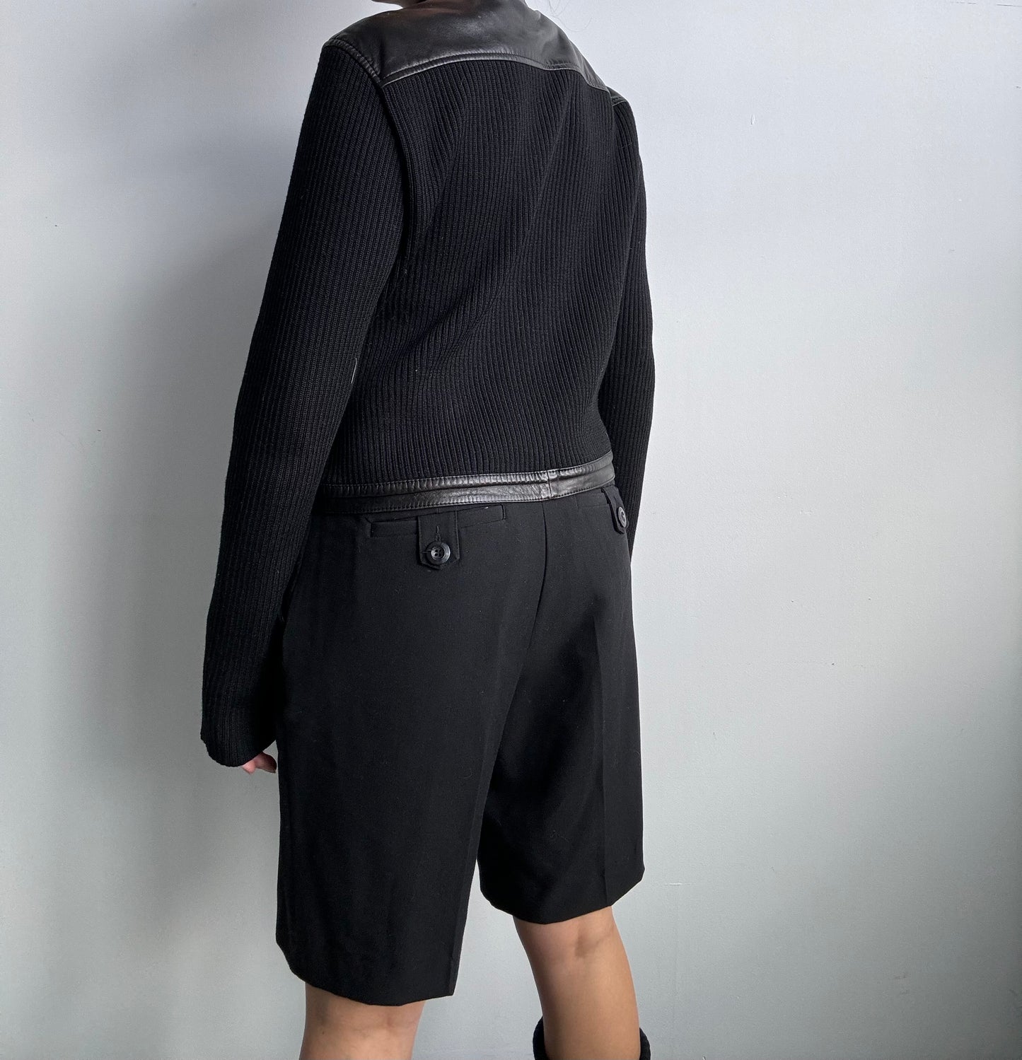 Italian Leather & Virgin Wool Double Zip