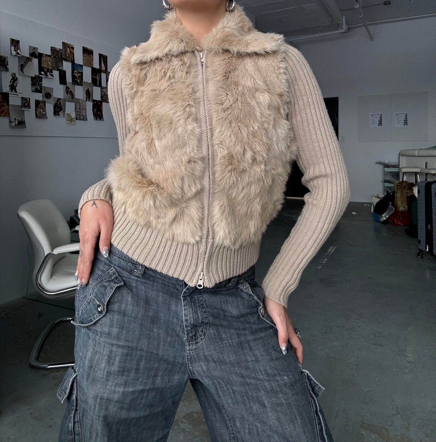 Rabbit Fur Double Zip