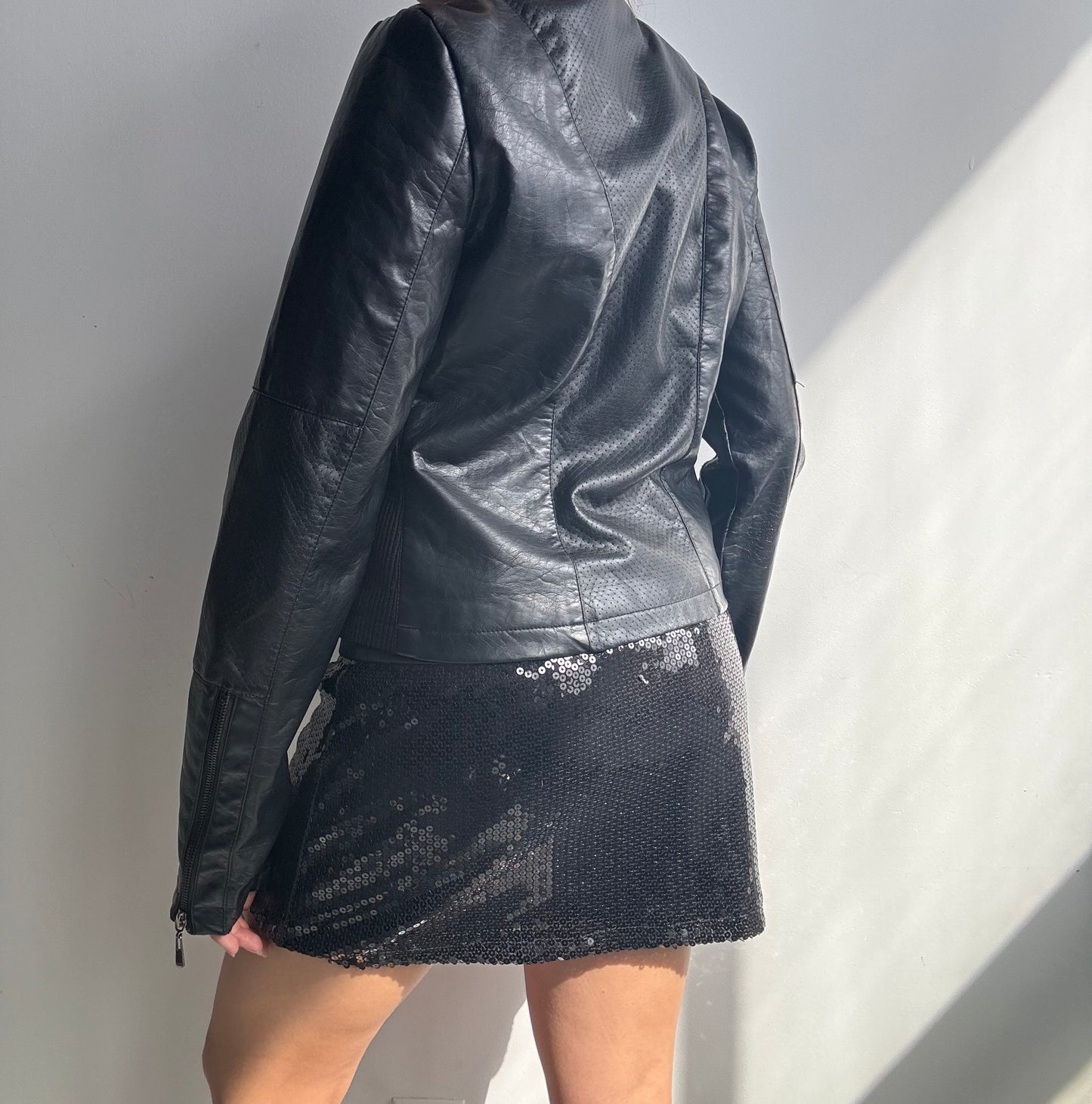 Faux Leather Moto Jacket S/M
