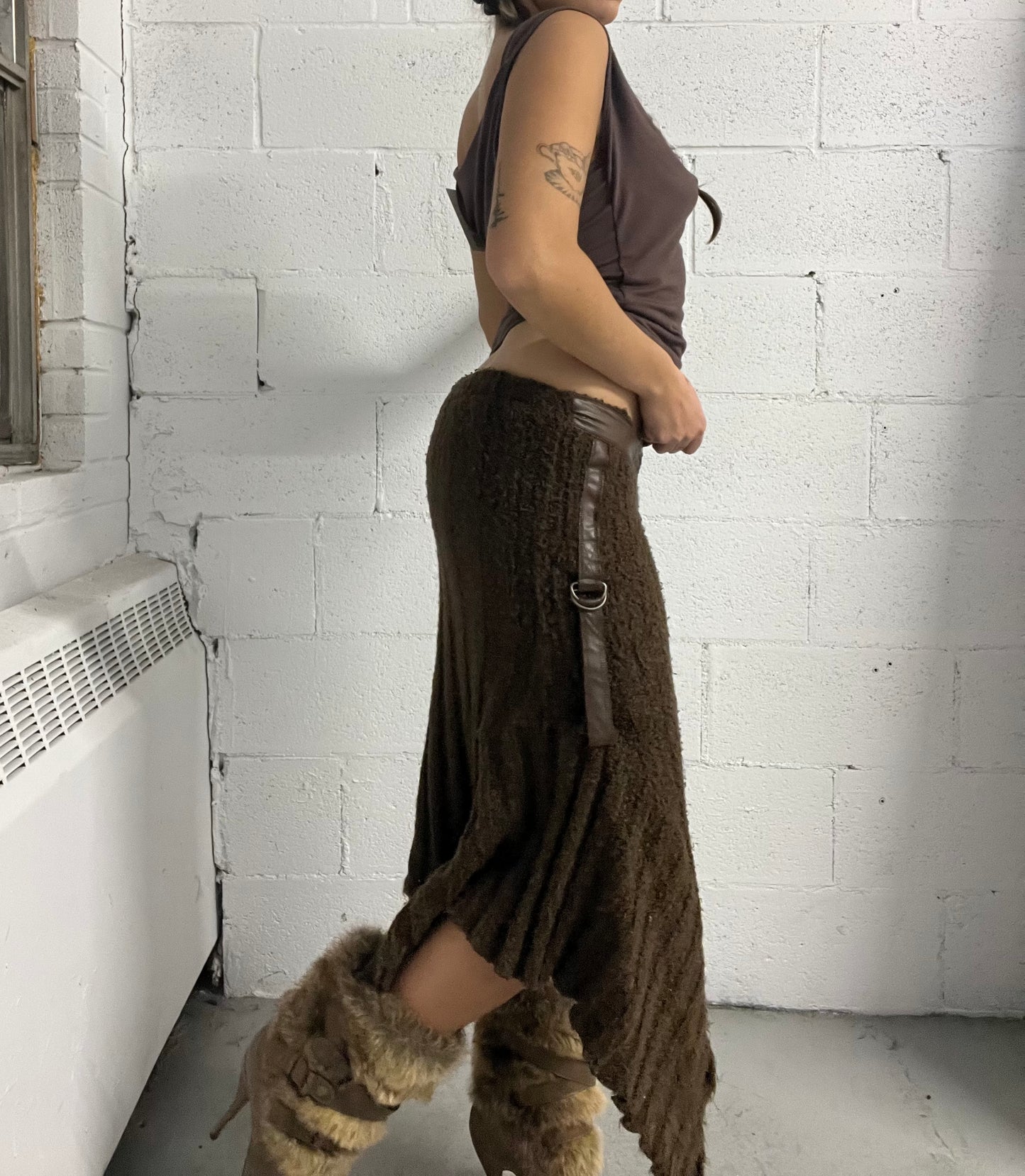 Asymmetric Knit Skirt