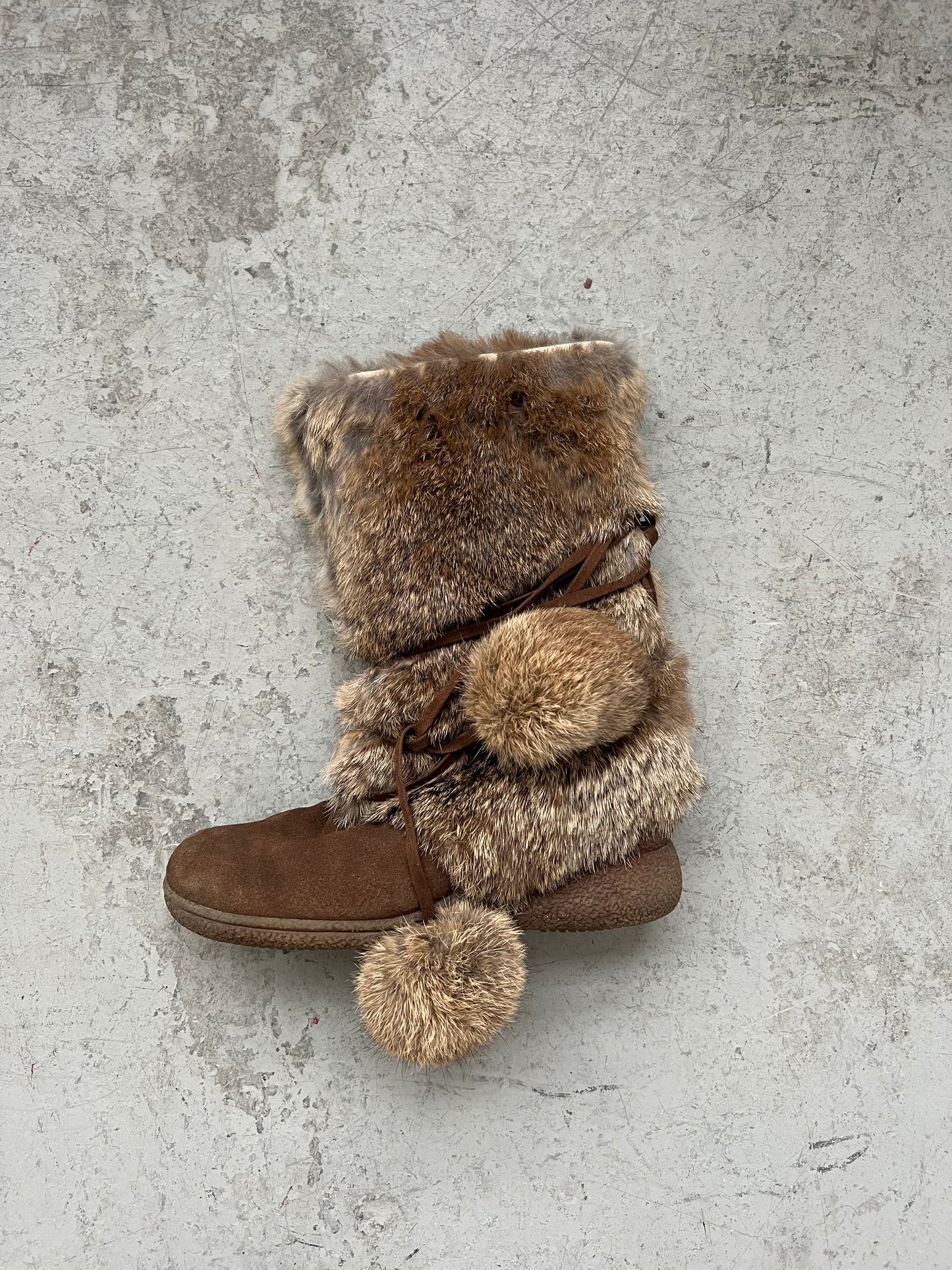 Fur Pom Pom Boots