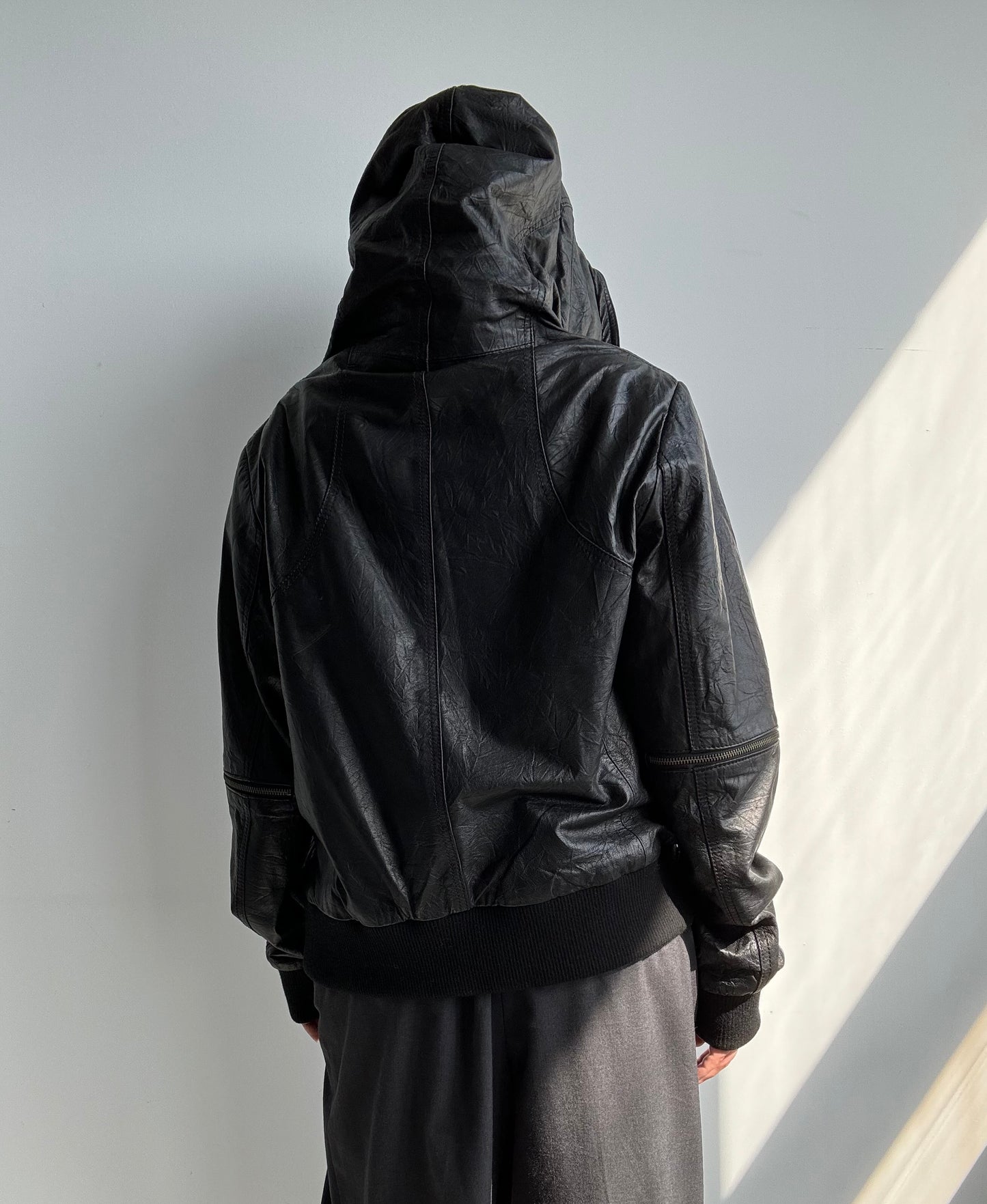 Danier Hooded Stud Leather Jacket