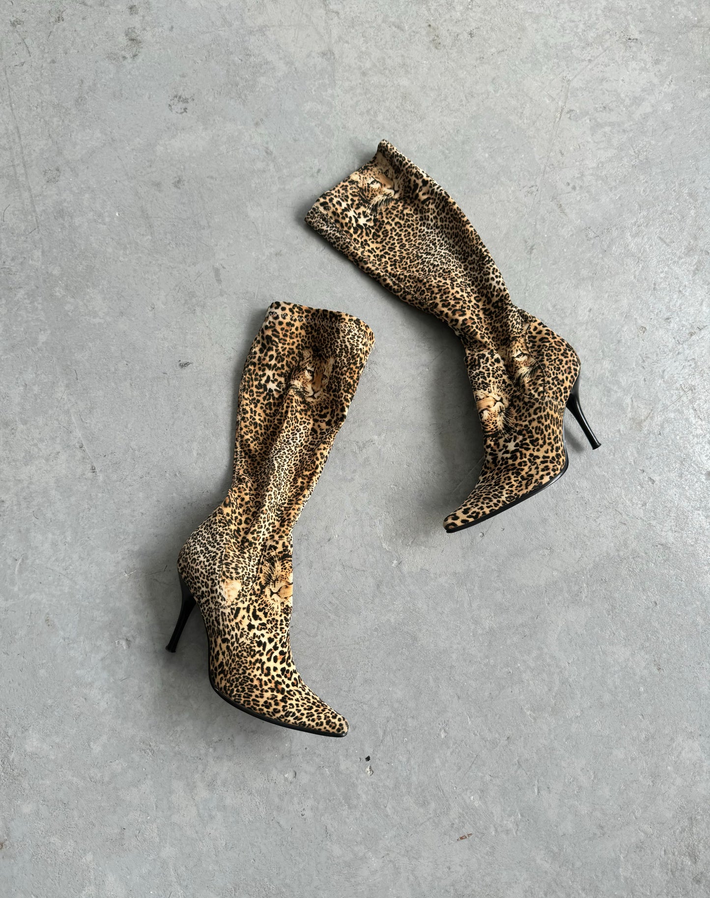Leopard Print Heeled Boots