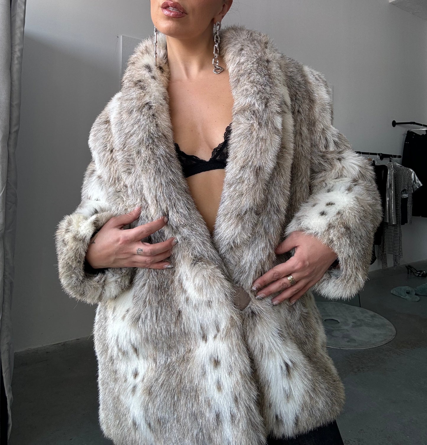 Faux Fur Leopard Coat
