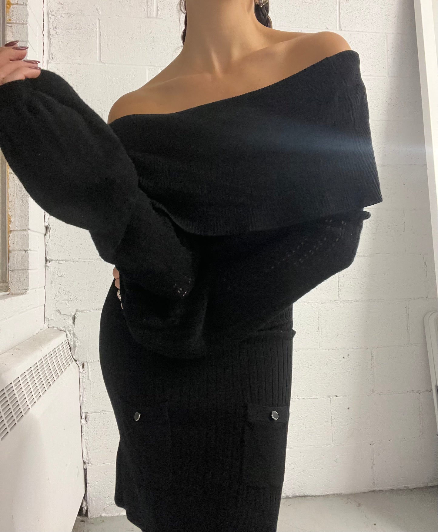 Nero Off Shoulder Midi Guess Dress