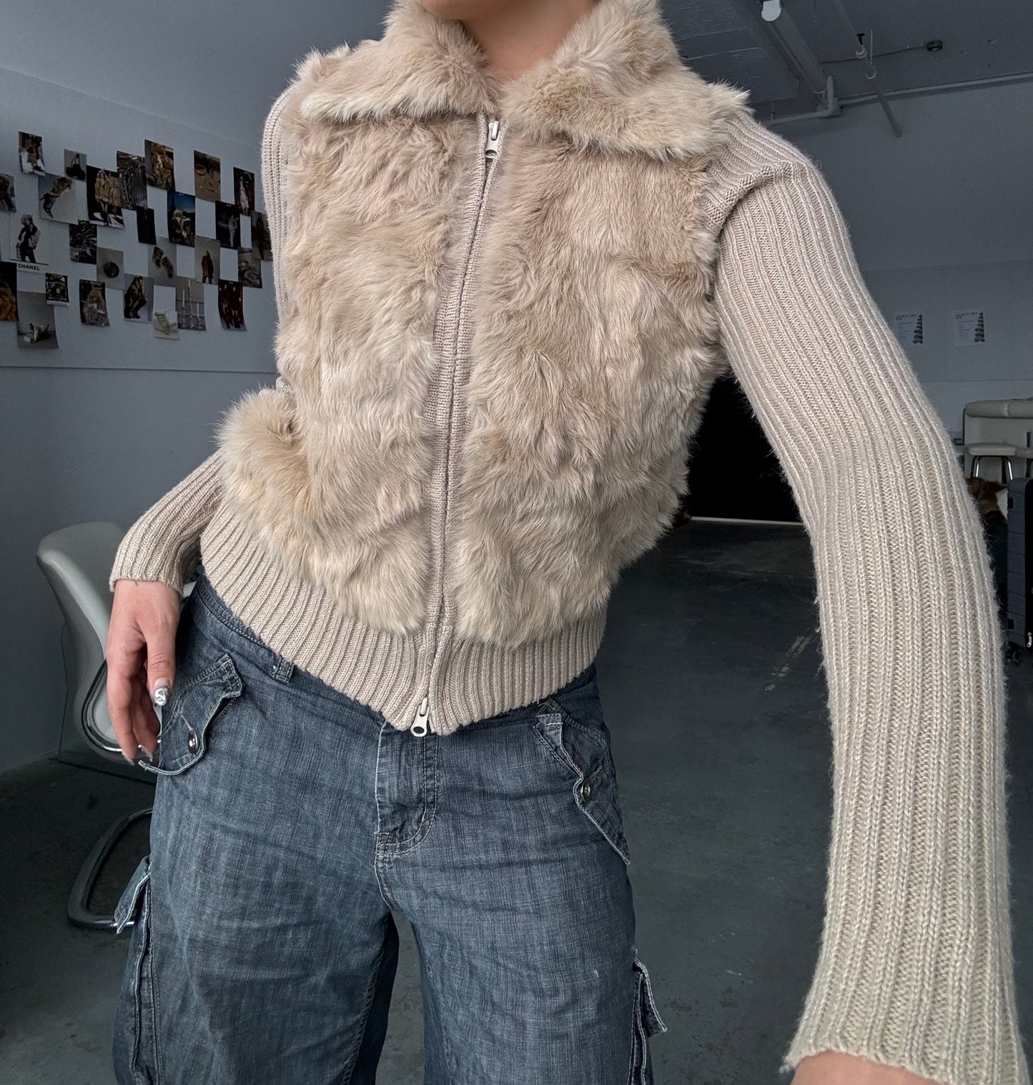 Rabbit Fur Double Zip
