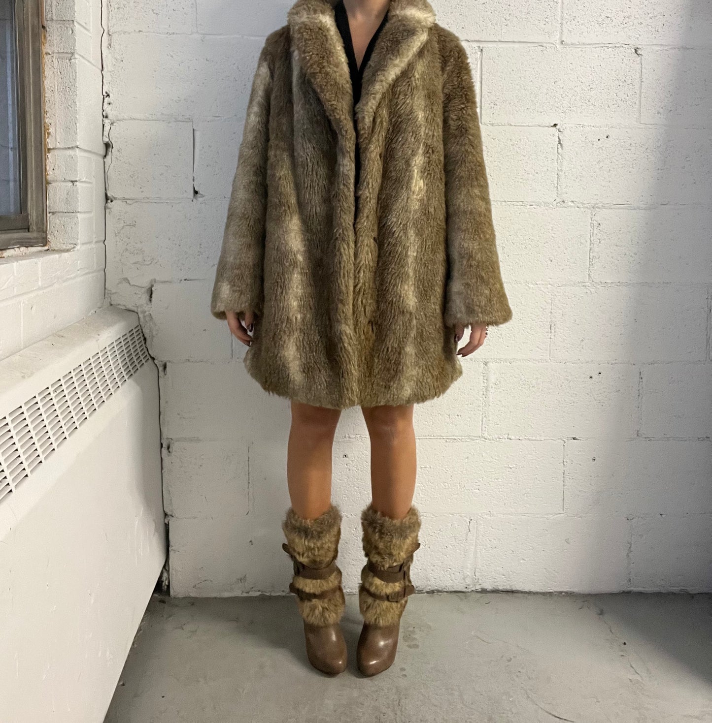Beige Faux Fur Jacket