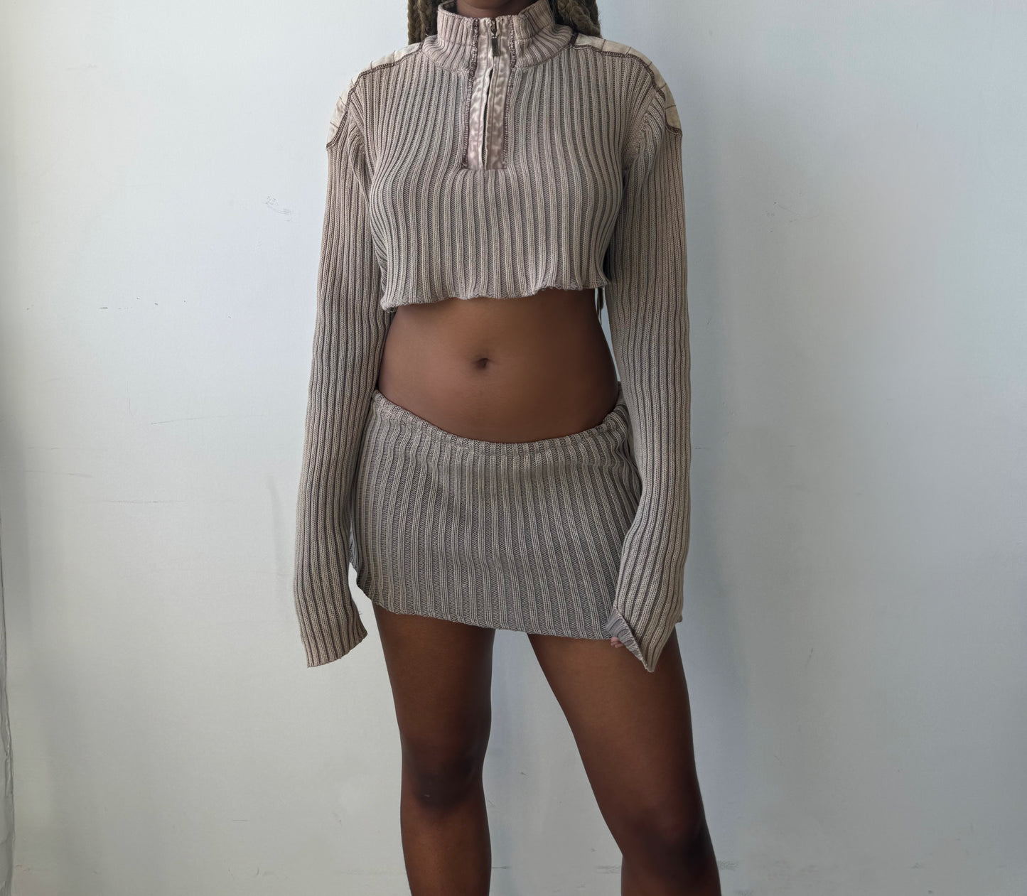 Reworked Hoodie Set in Sand