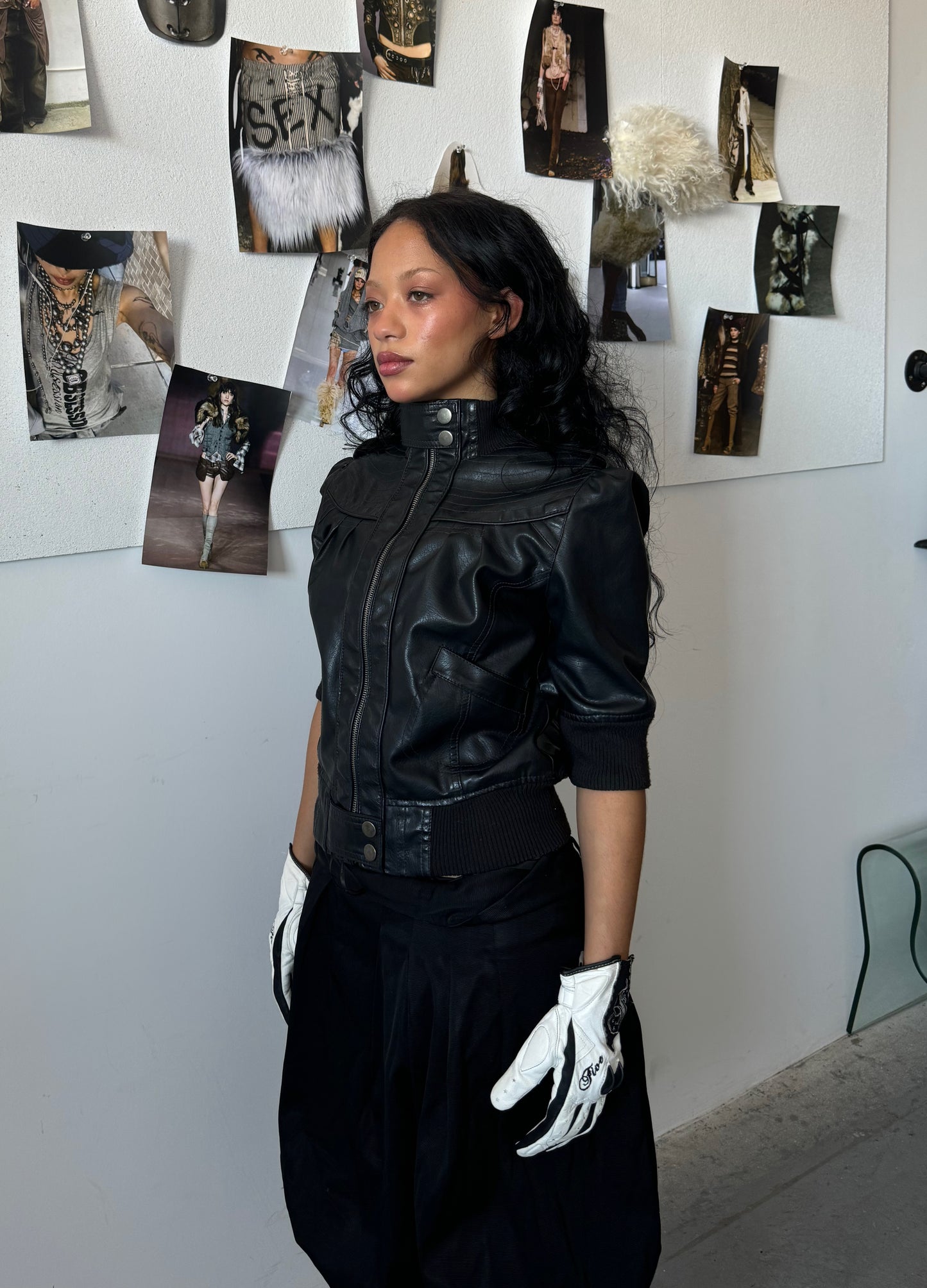 Faux Leather Zip