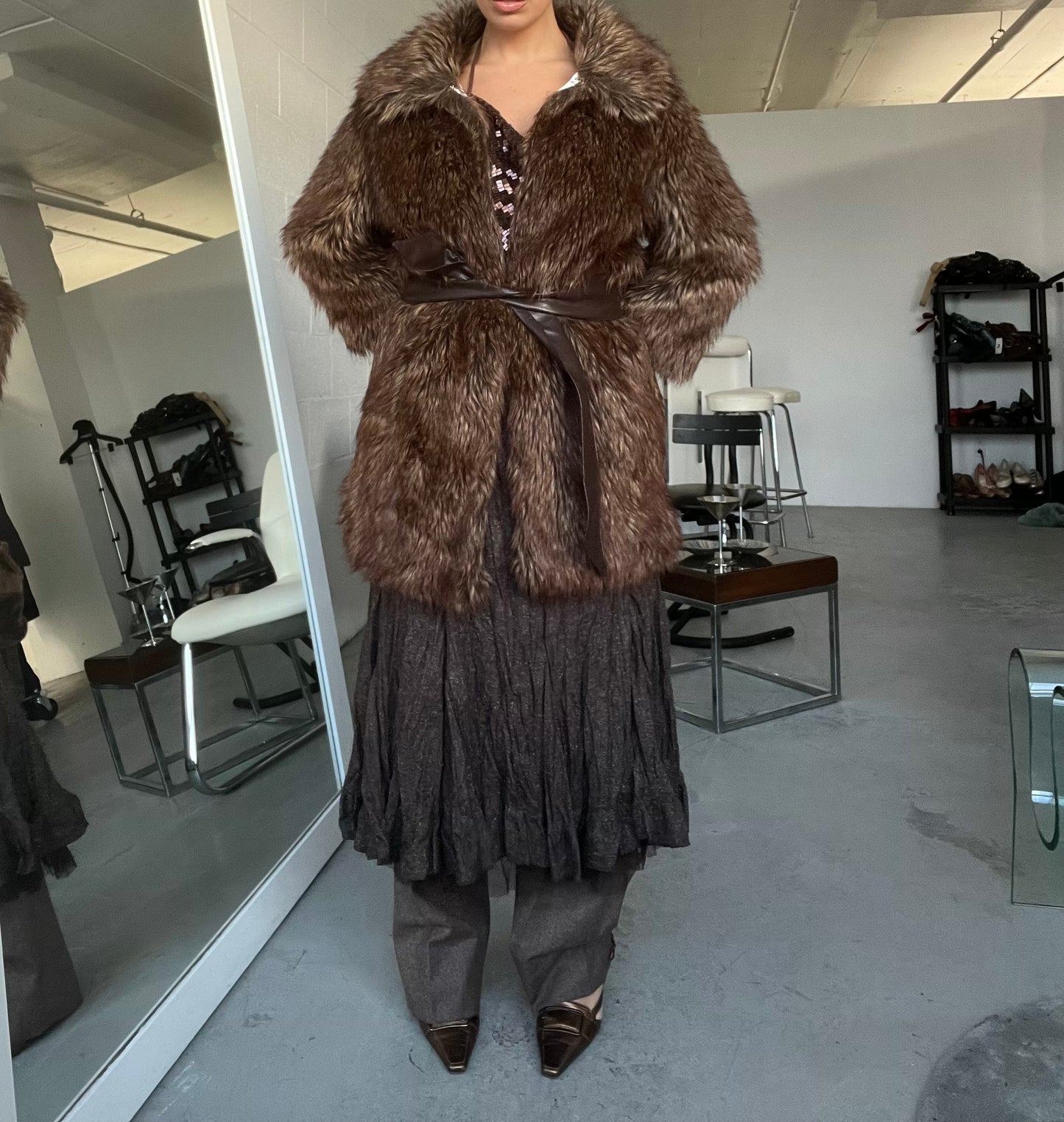 Brown Faux Fur Jacket