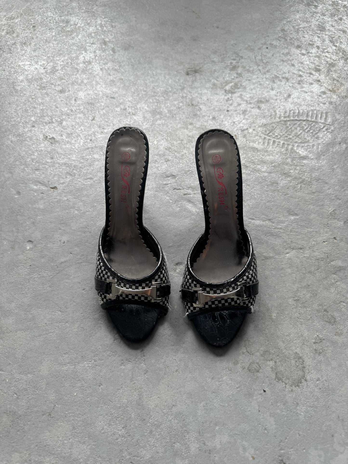Vintage Open Toe Kitten Heels Size 7.5
