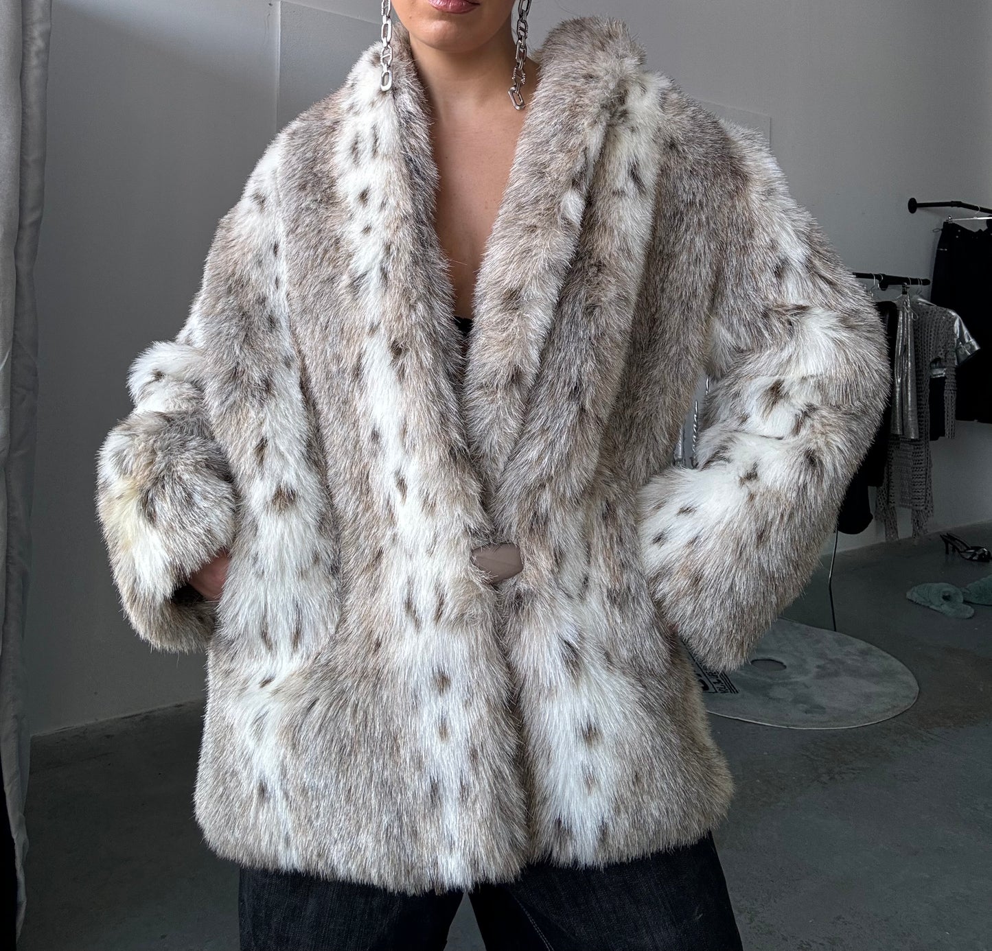 Faux Fur Leopard Coat
