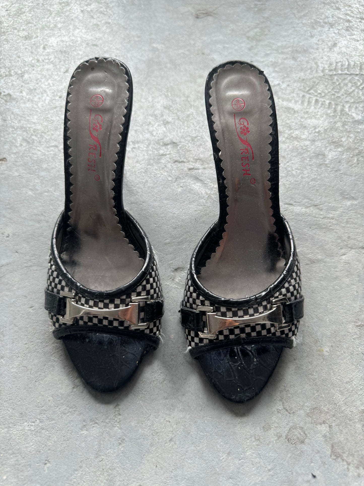 Vintage Open Toe Kitten Heels Size 7.5