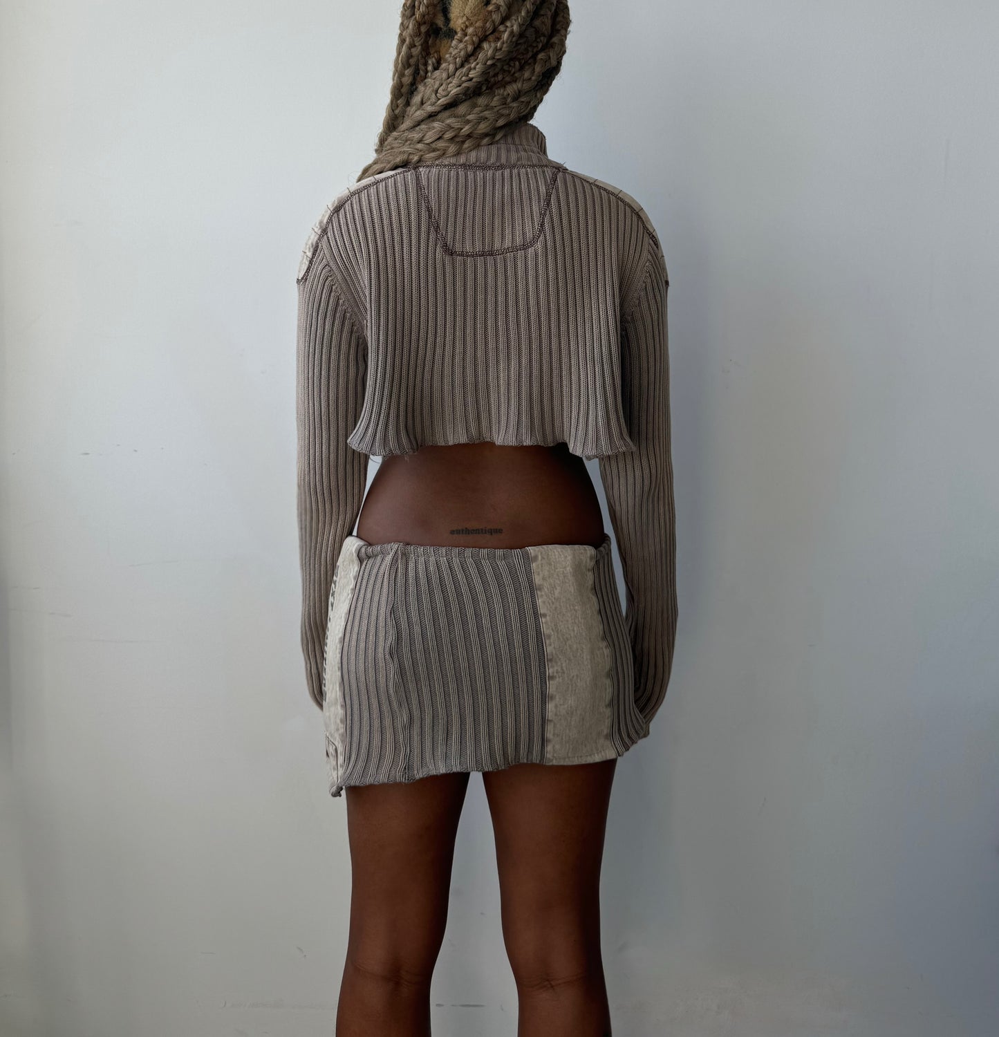 Reworked Hoodie Set in Sand