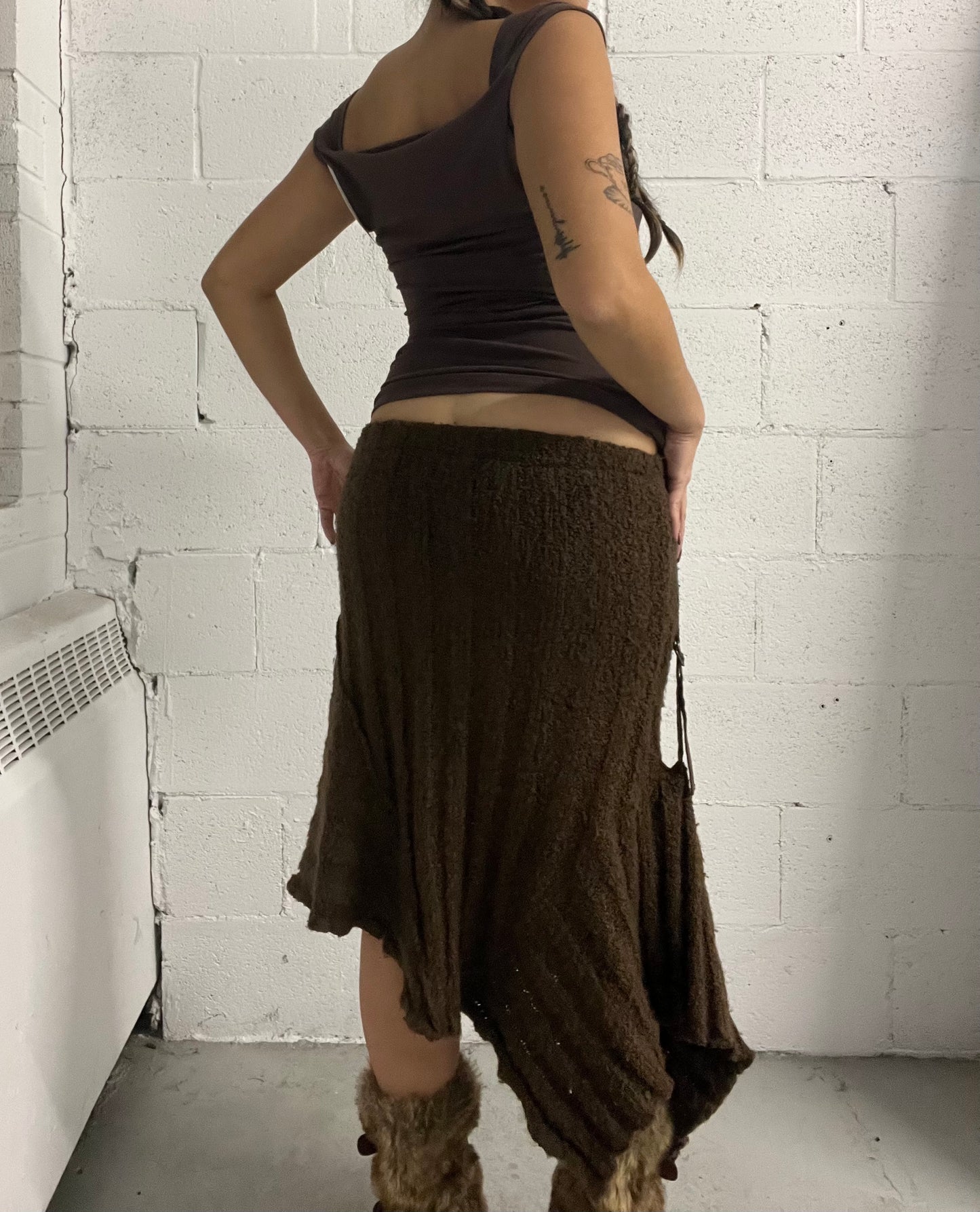 Asymmetric Knit Skirt