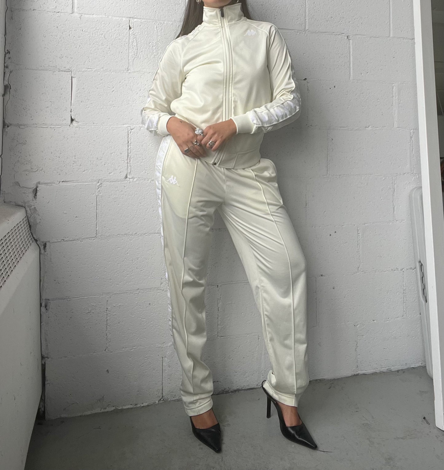 Cream Kappa Tracksuit