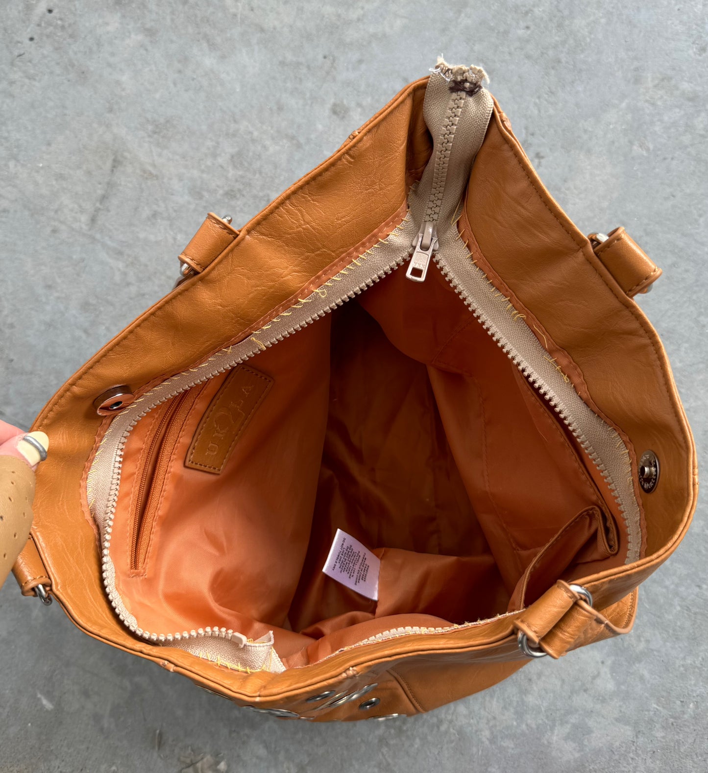 Faux Leather Eyelet Purse