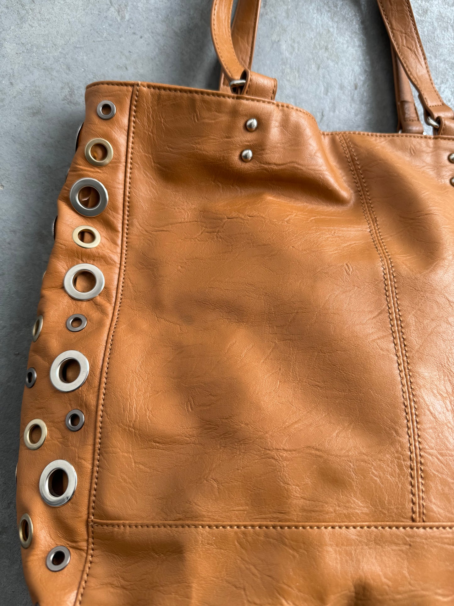Faux Leather Eyelet Purse