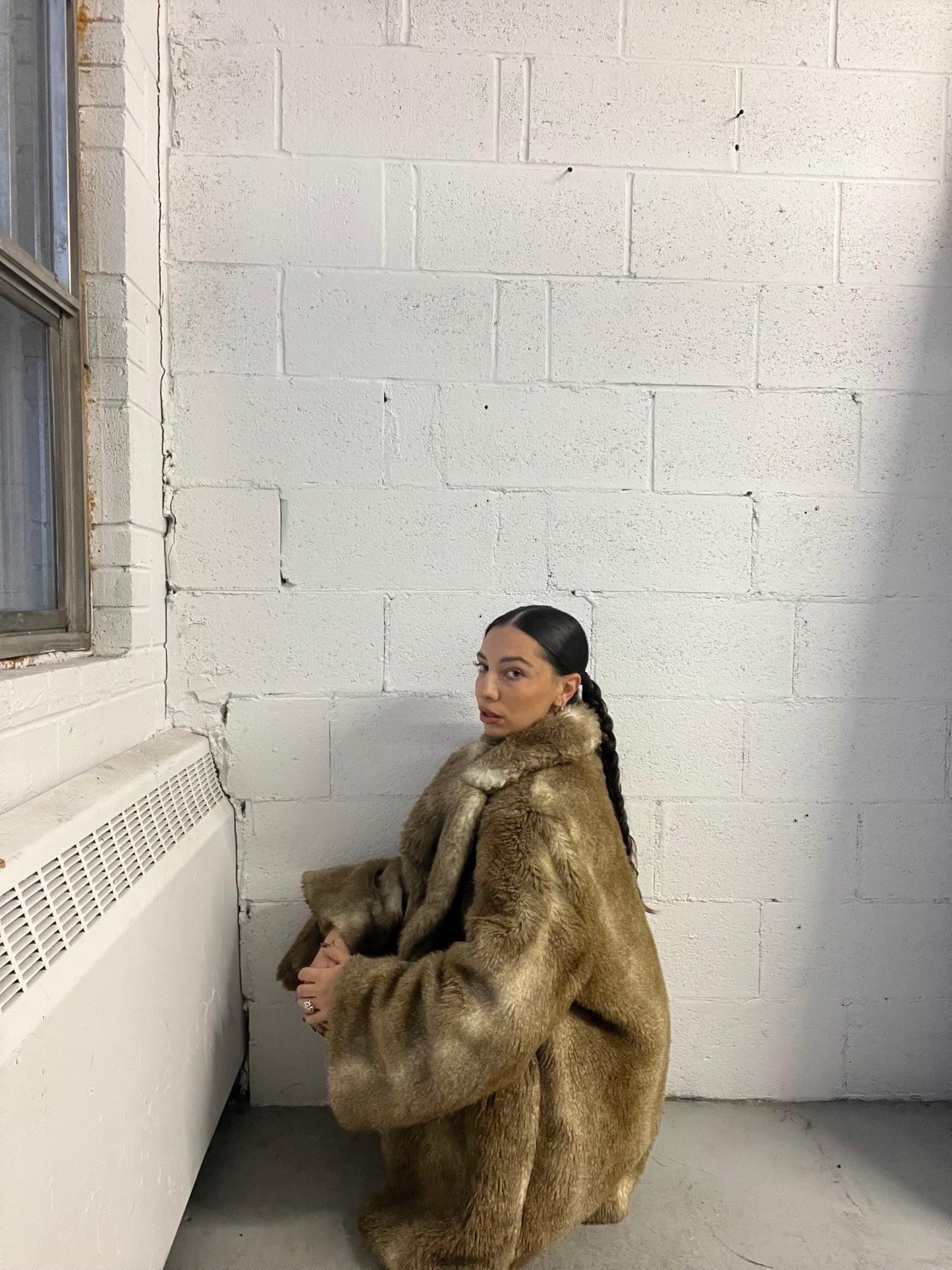 Beige Faux Fur Jacket