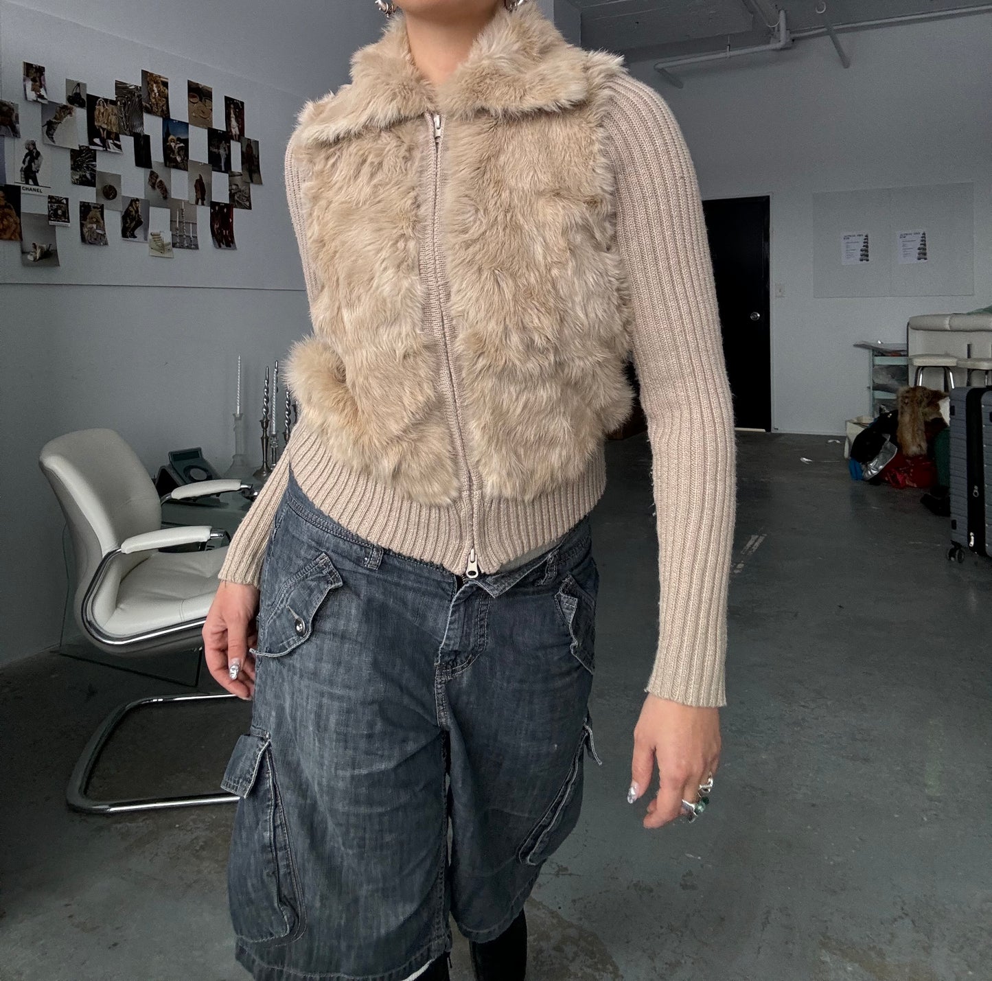 Rabbit Fur Double Zip
