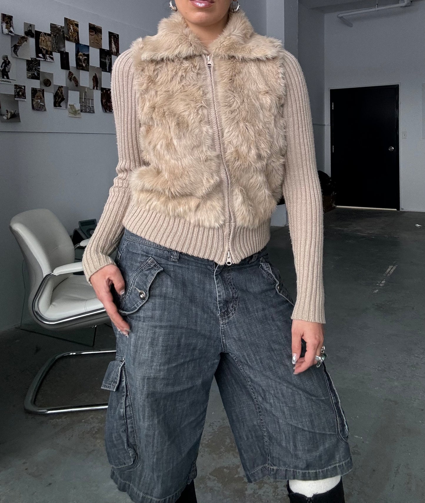Rabbit Fur Double Zip