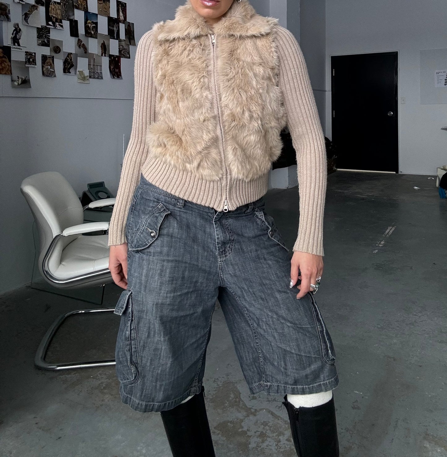 Rabbit Fur Double Zip