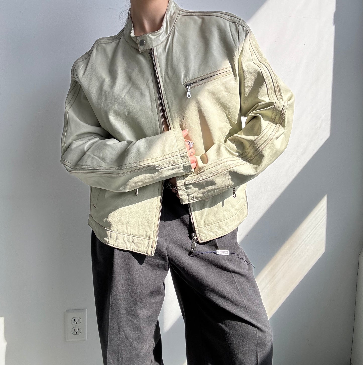 Deadstock “Power” Leather Jacket M/L