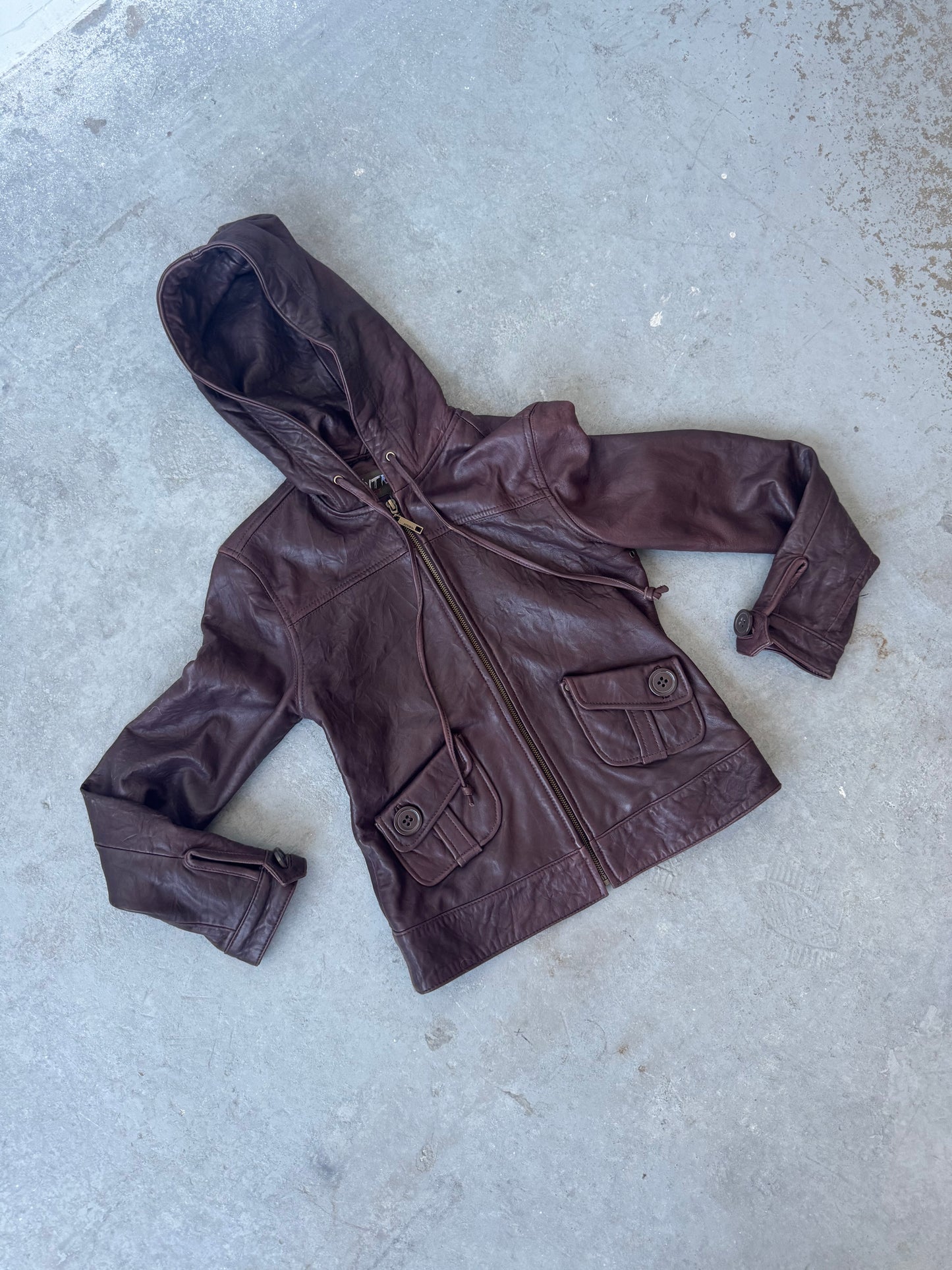Hooded Leather Jacket