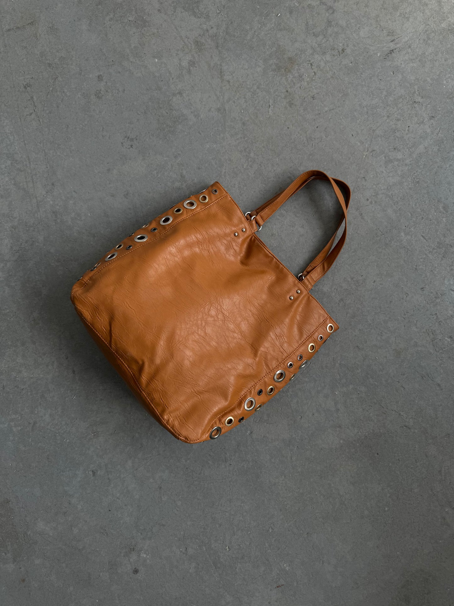Faux Leather Eyelet Purse