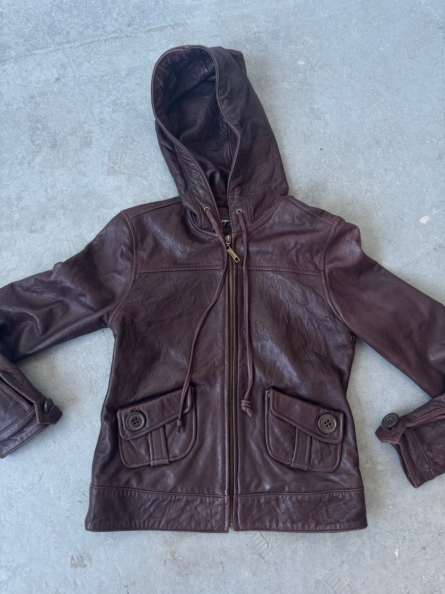 Hooded Leather Jacket